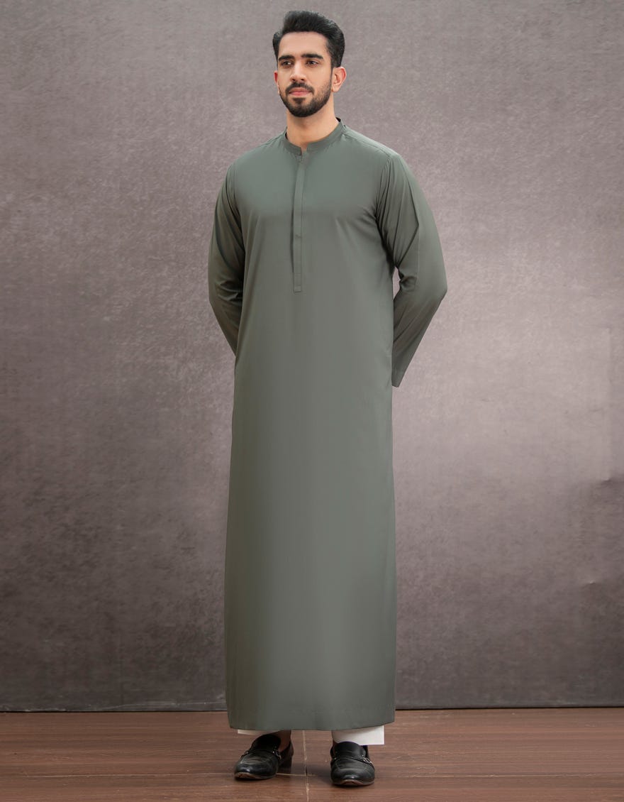 GREEN POLYESTER VISCOSE JUBBA | JJ-JUBBA-43185