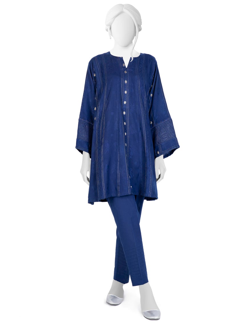 BLUE JACQUARD 2PC STITCHED | JJPW-W-JW2-22-2019