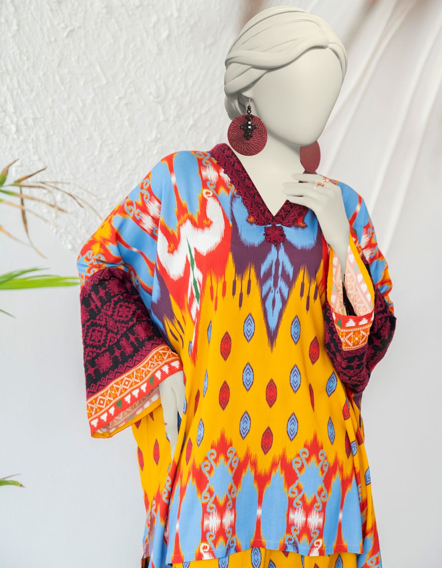 MULTICOLOR LINEN EMBROIDERED 2PC STITCHED