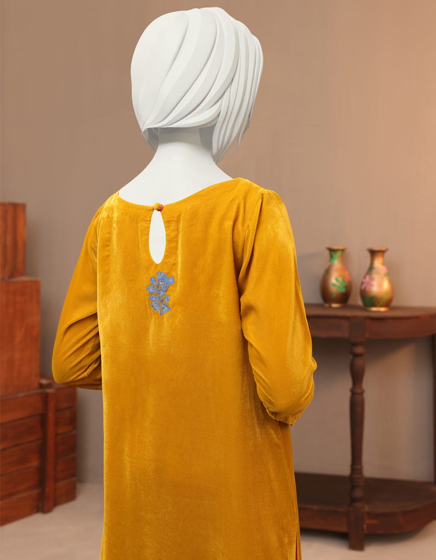 MUSTARD VELVET TEENS 2PC | JYGK-W-JWT-22-3215