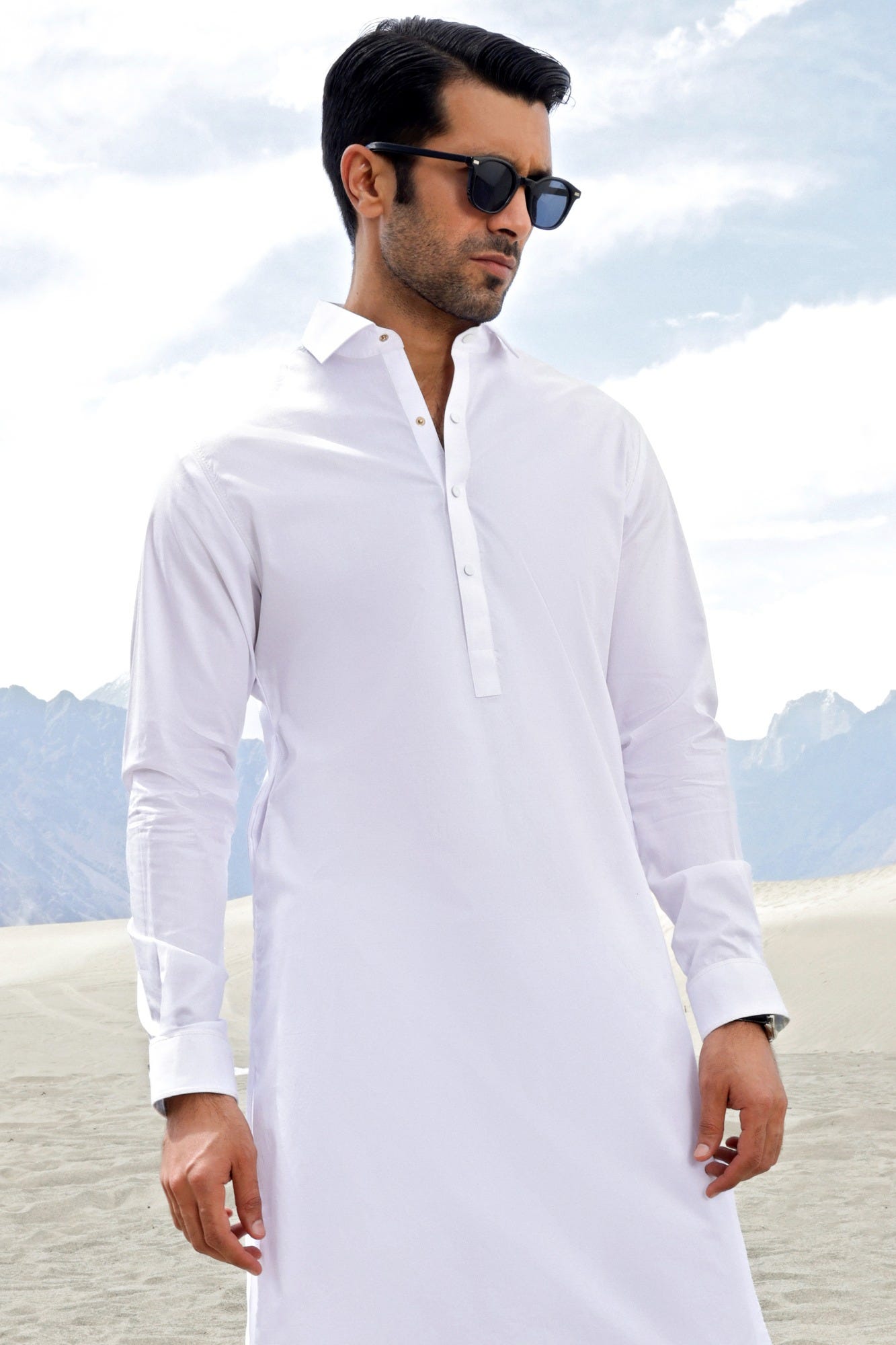 LAS VEGAS - WHITE COTTON KAMEEZ SHALWAR