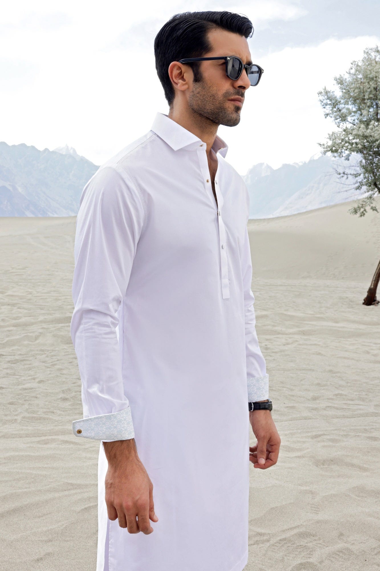 LAS VEGAS - WHITE COTTON KAMEEZ SHALWAR