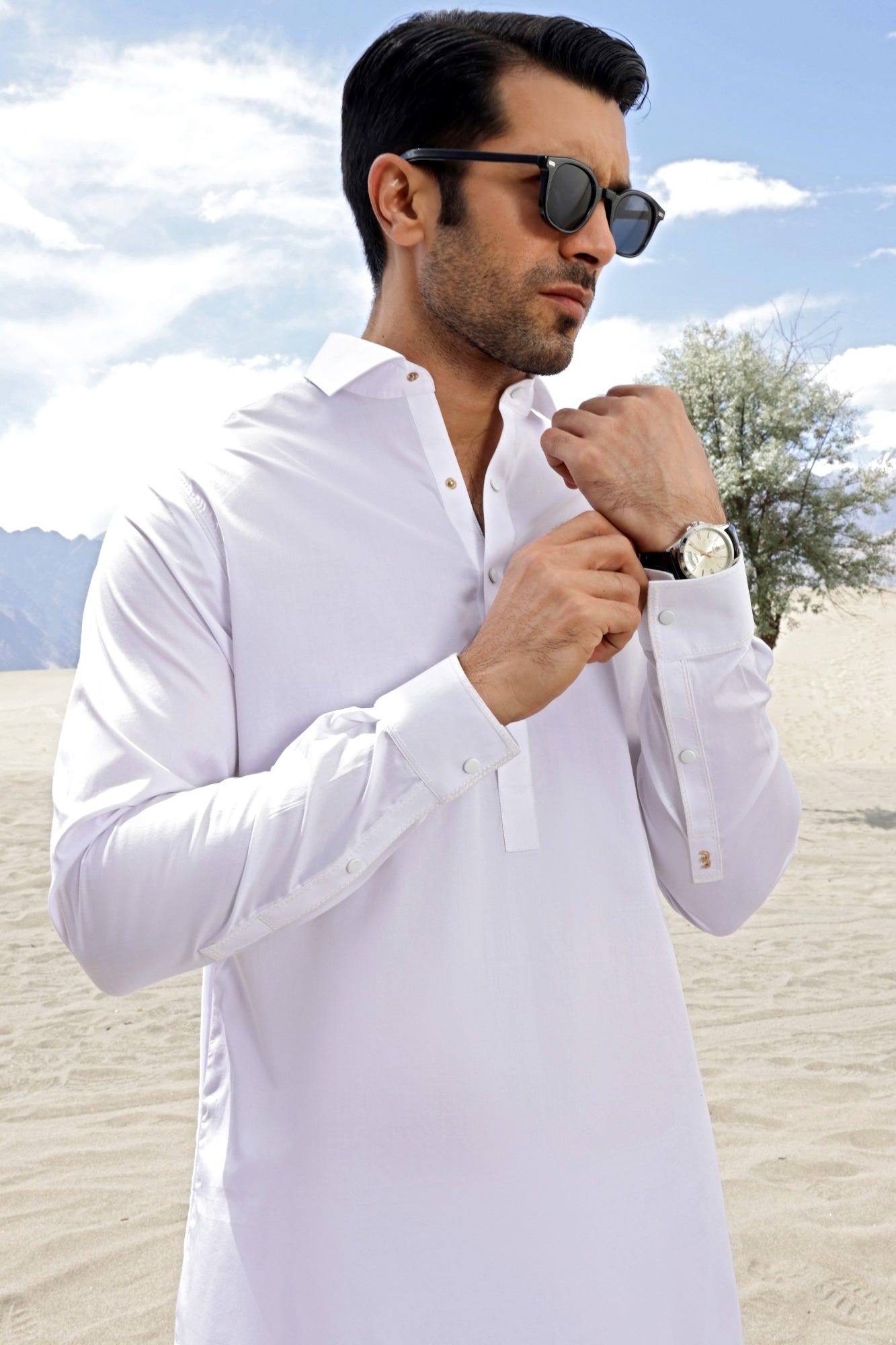 LAS VEGAS - WHITE COTTON KAMEEZ SHALWAR
