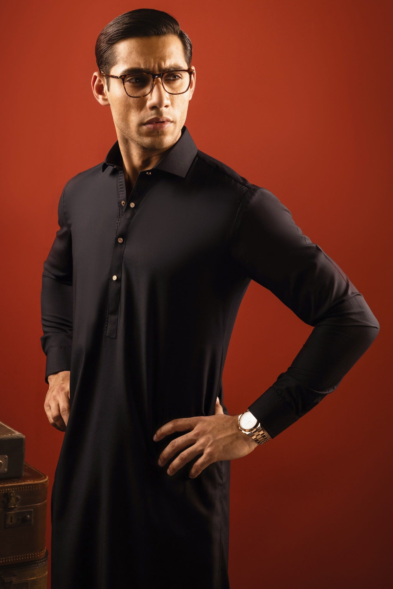 LOS ANGELES - BLACK BLENDED KAMEEZ SHALWAR