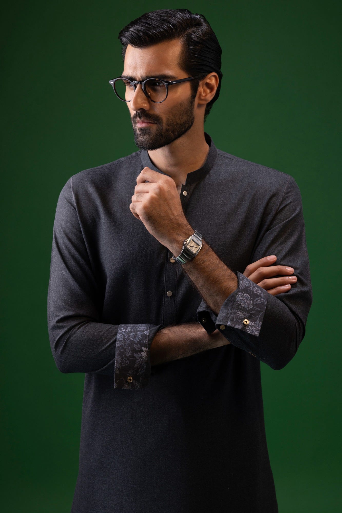 MADRID - CHARCOAL BLENDED KAMEEZ SHALWAR