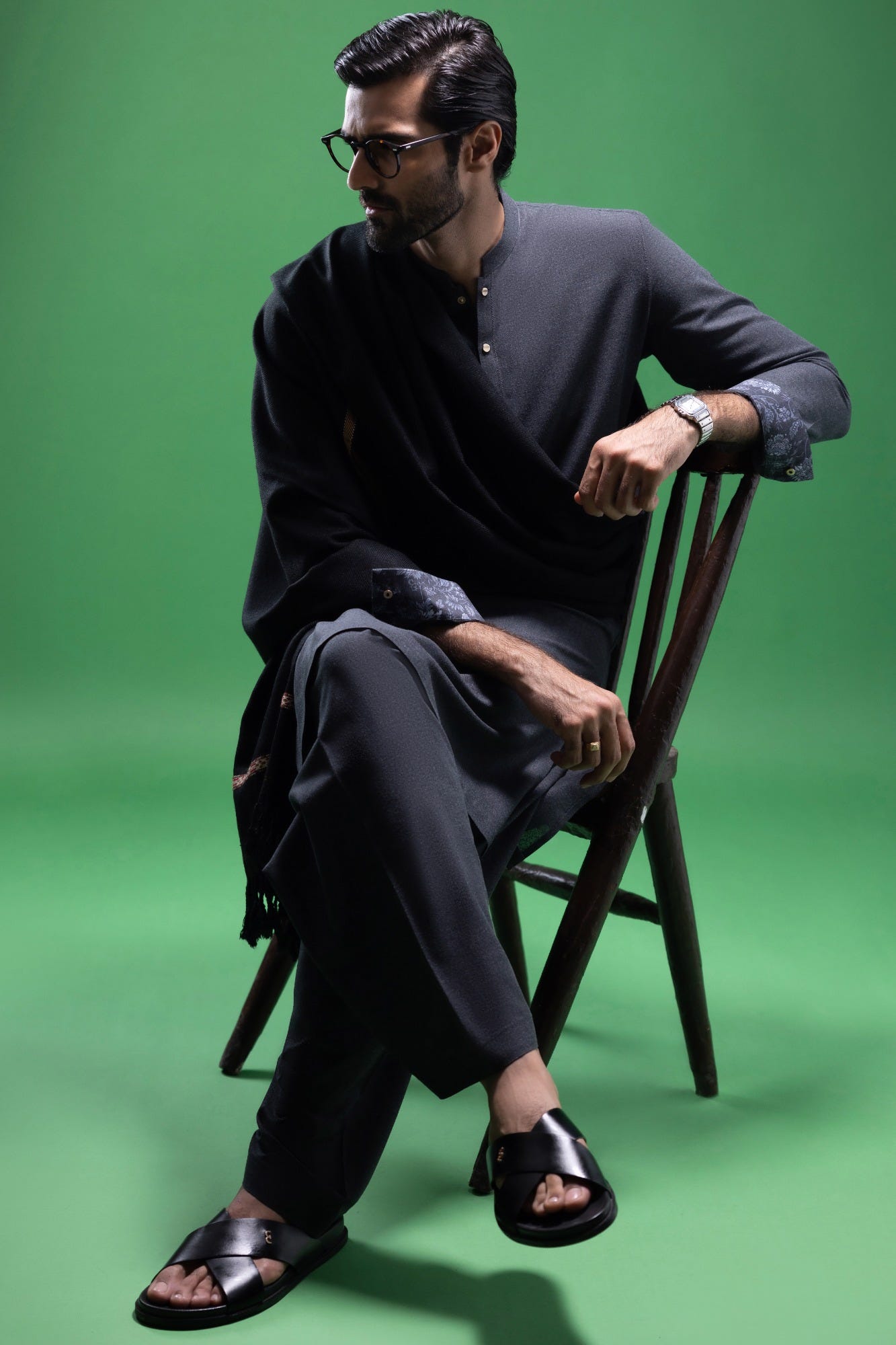 MADRID - CHARCOAL BLENDED KAMEEZ SHALWAR