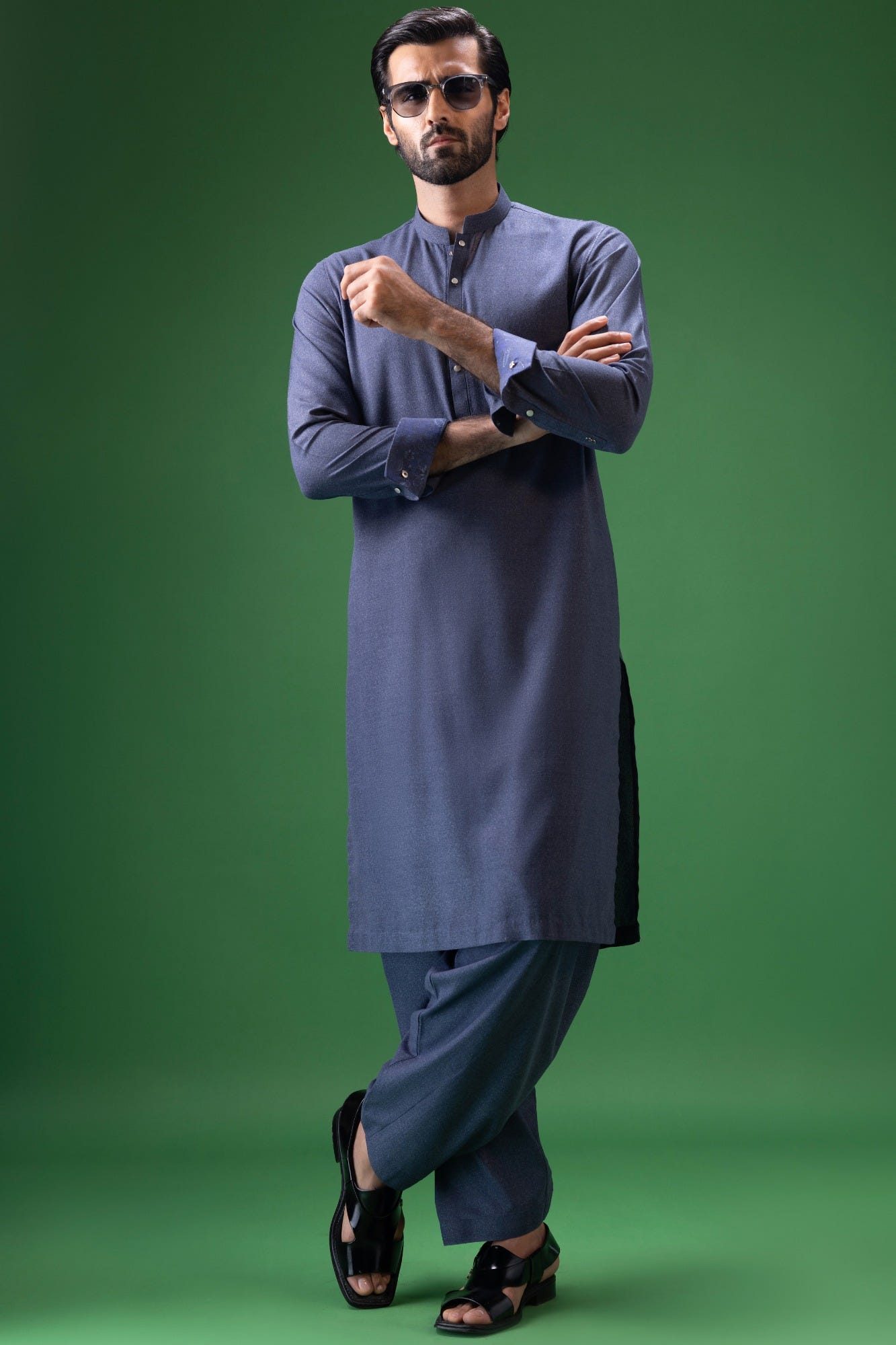 MADRID - INDIGO BLENDED KAMEEZ SHALWAR