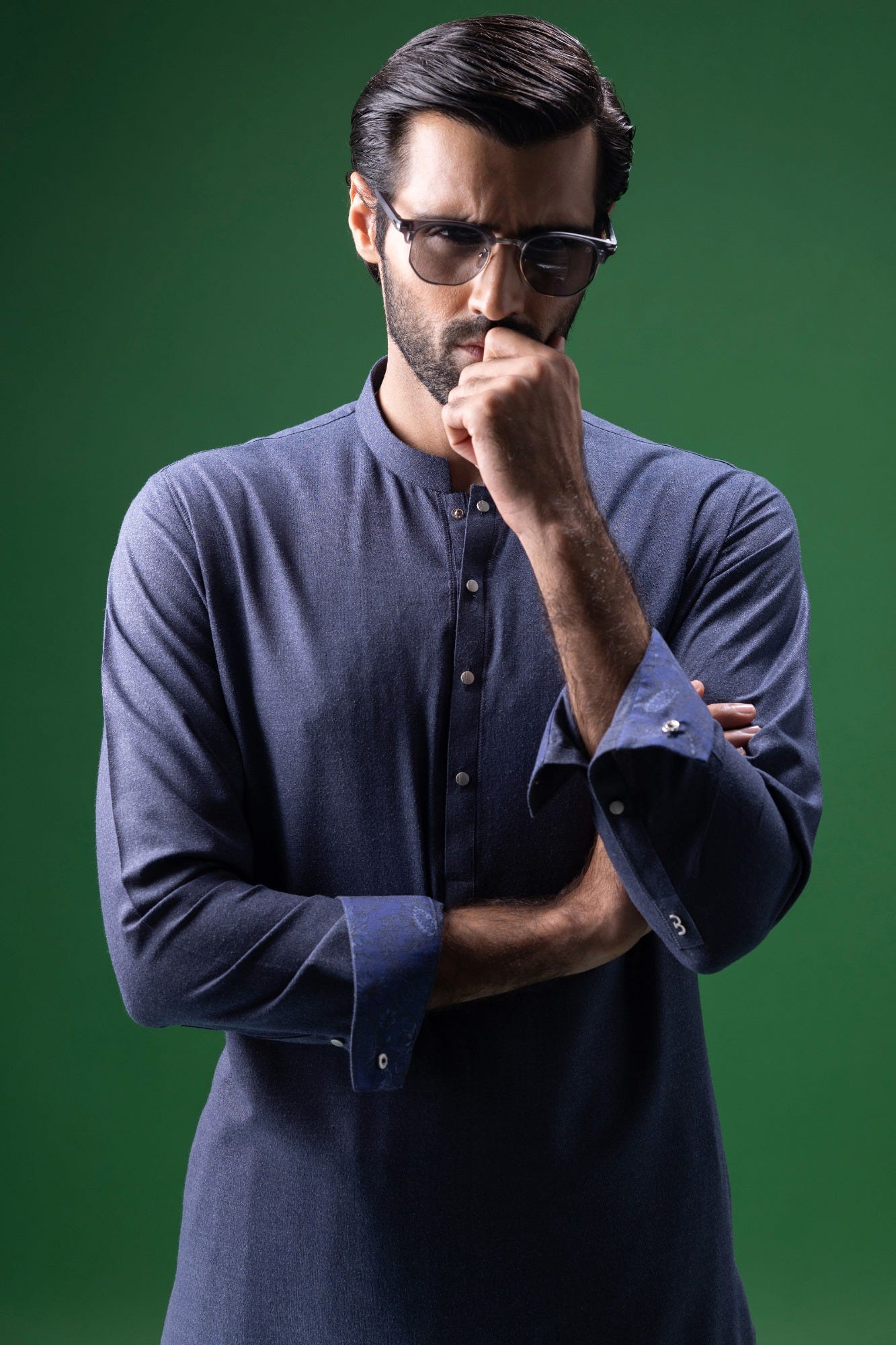 MADRID - INDIGO BLENDED KAMEEZ SHALWAR