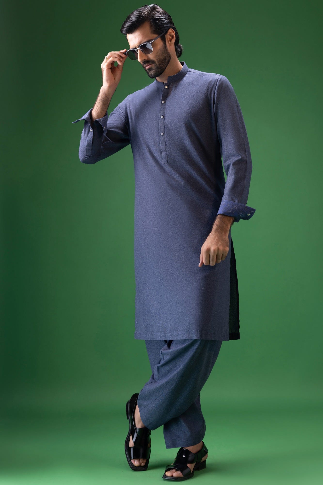 MADRID - INDIGO BLENDED KAMEEZ SHALWAR