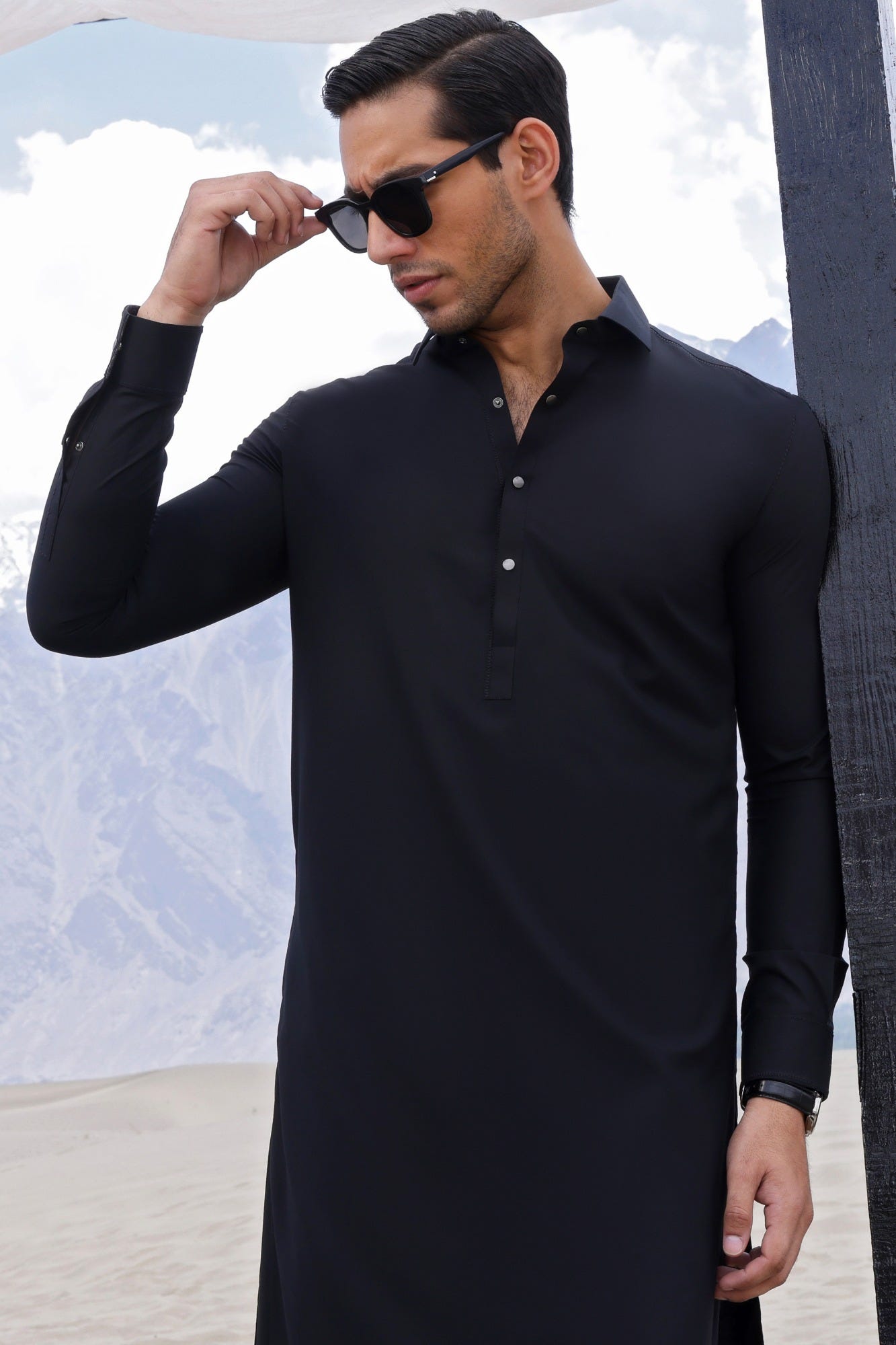 MALTA - BLACK BLENDED KAMEEZ SHALWAR