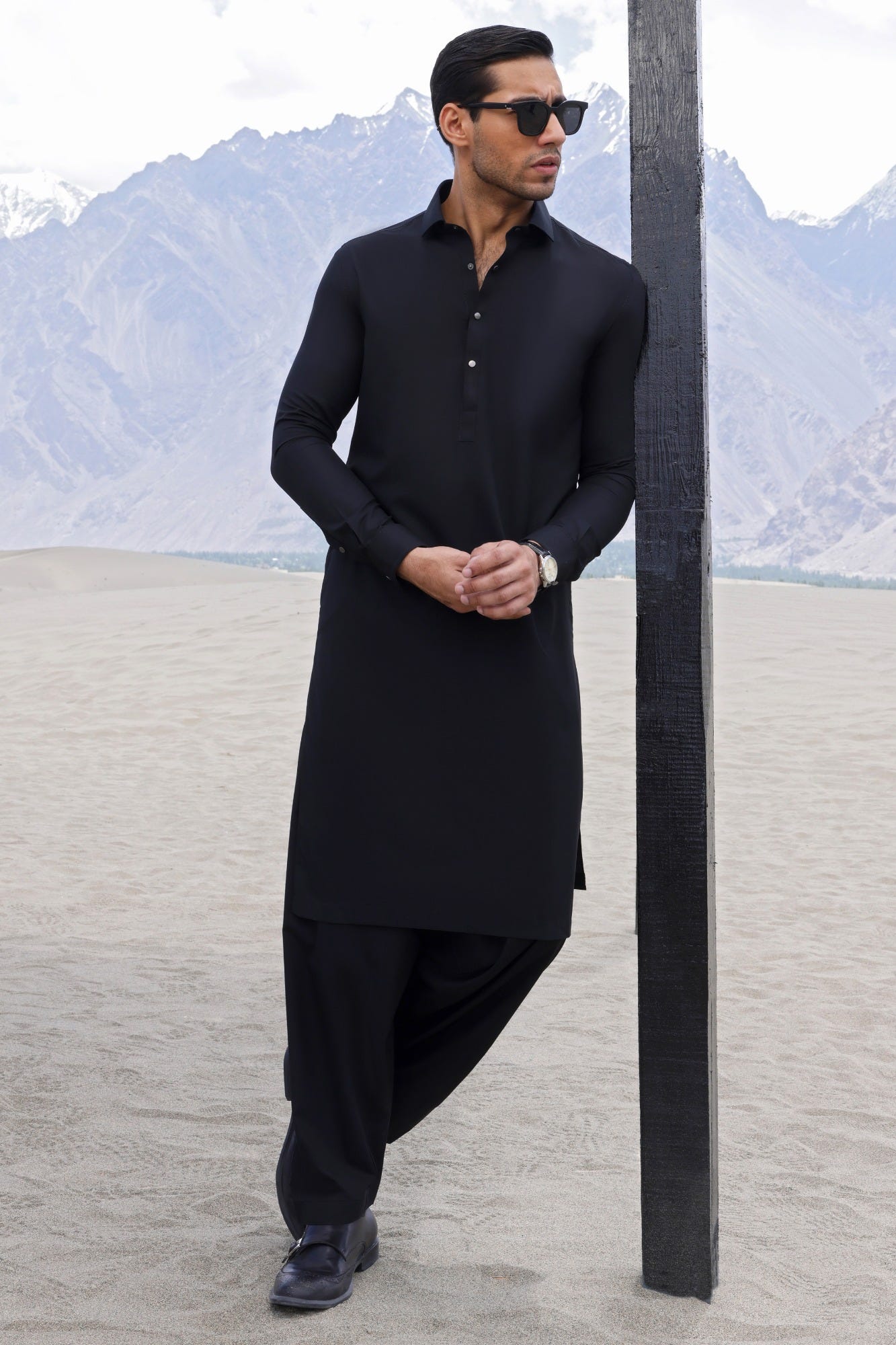 MALTA - BLACK BLENDED KAMEEZ SHALWAR