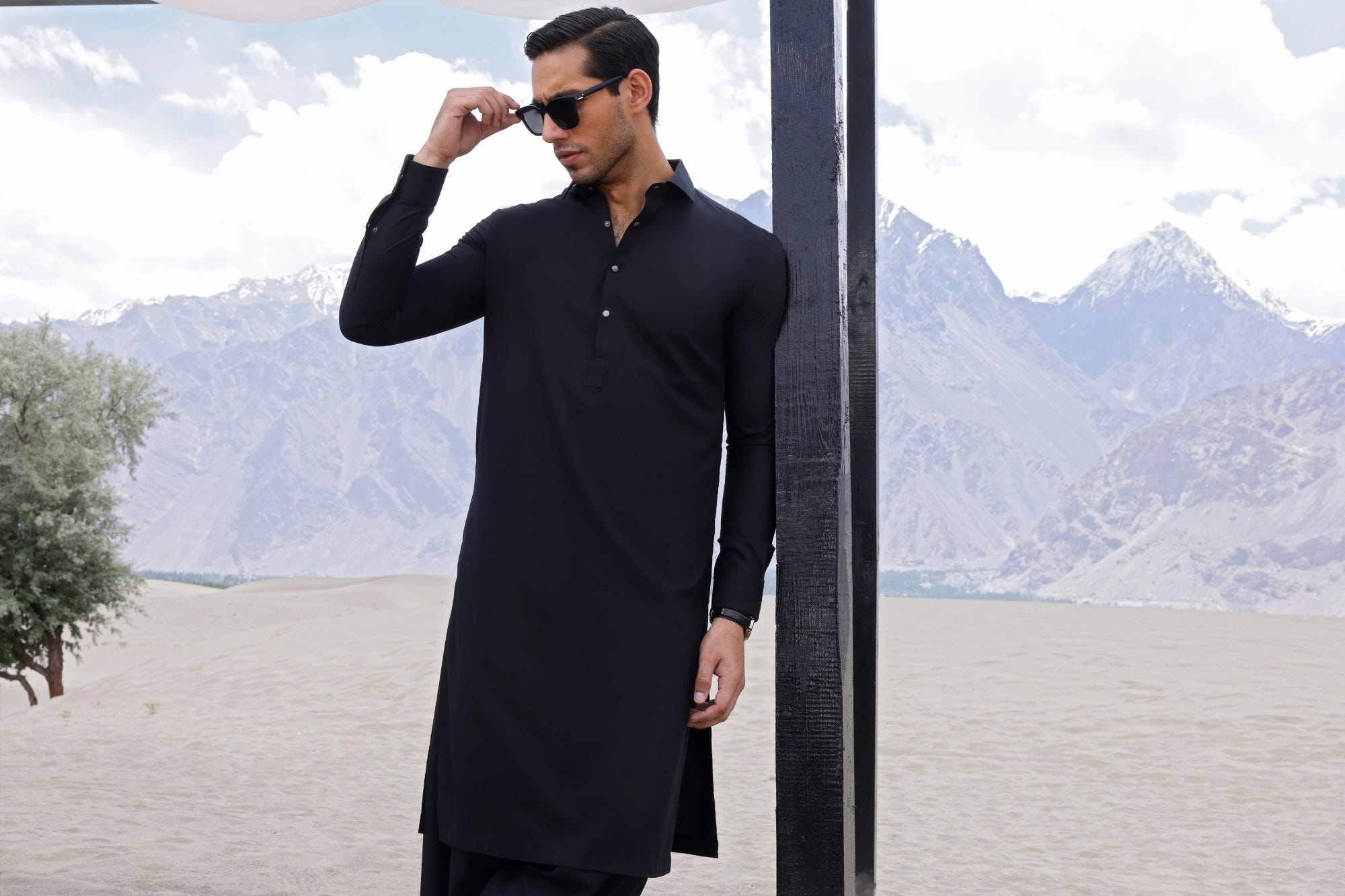 MALTA - BLACK BLENDED KAMEEZ SHALWAR