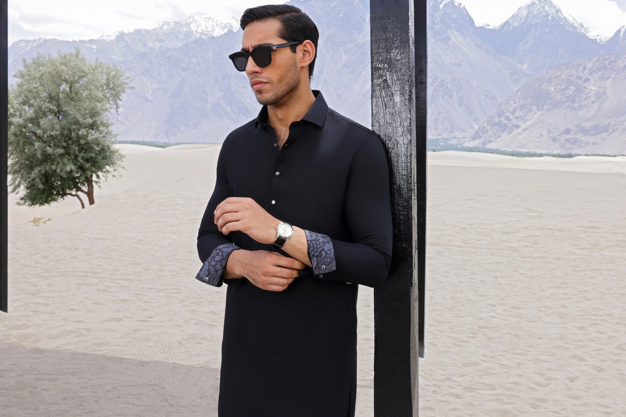 MALTA - BLACK BLENDED KAMEEZ SHALWAR
