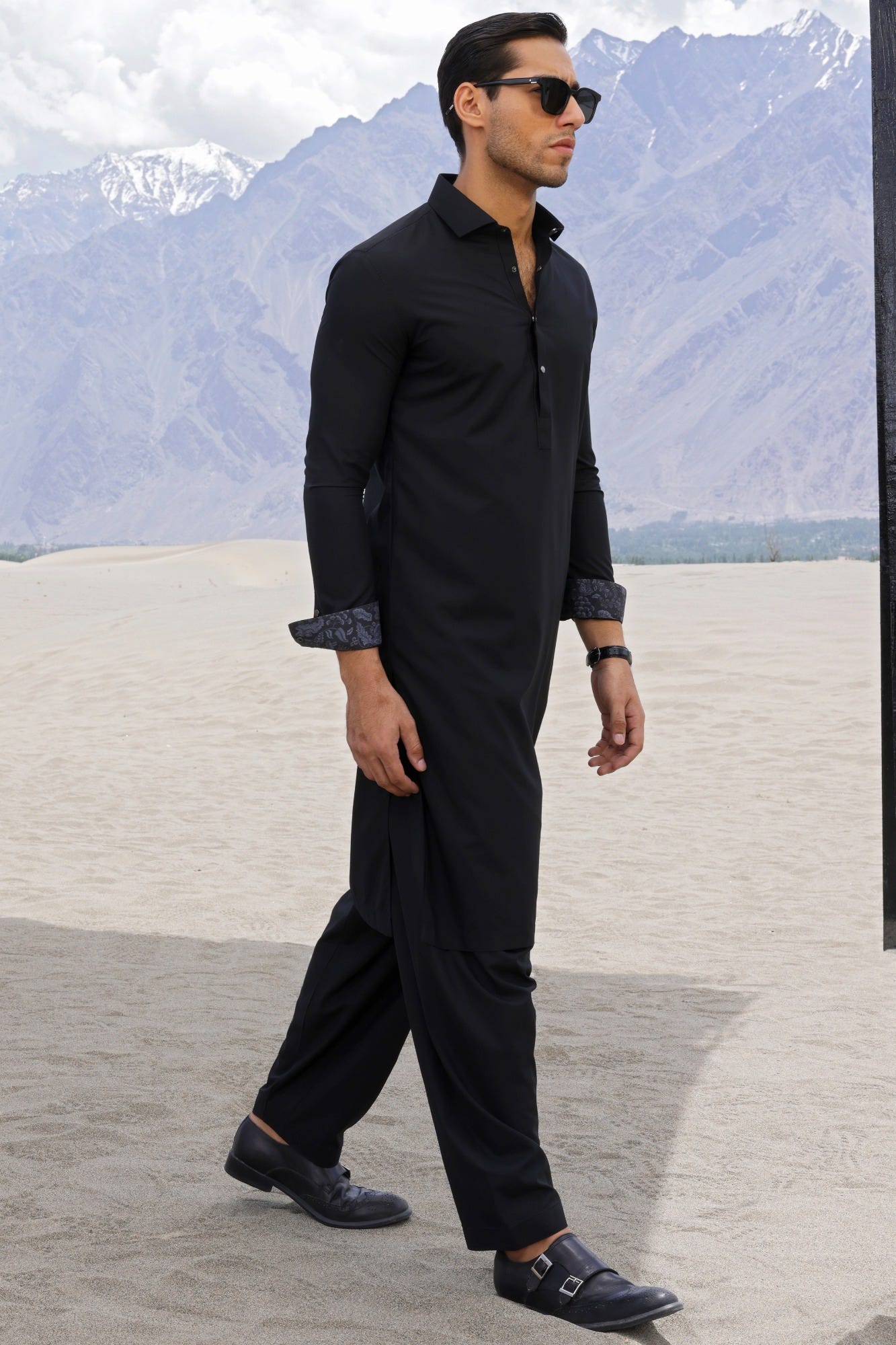 MALTA - BLACK BLENDED KAMEEZ SHALWAR