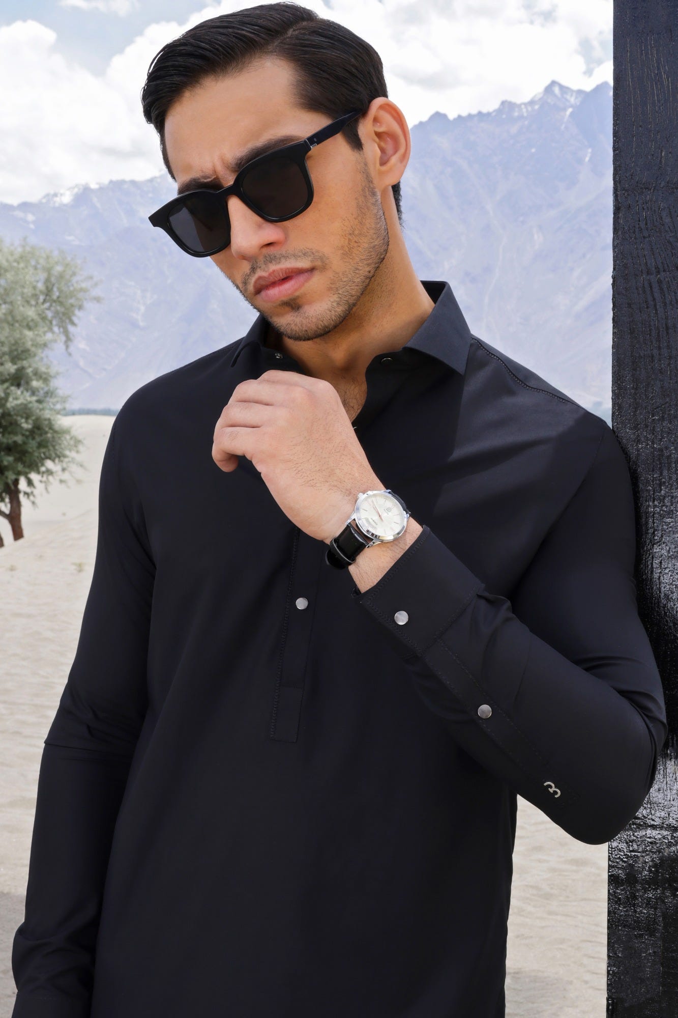 MALTA - BLACK BLENDED KAMEEZ SHALWAR