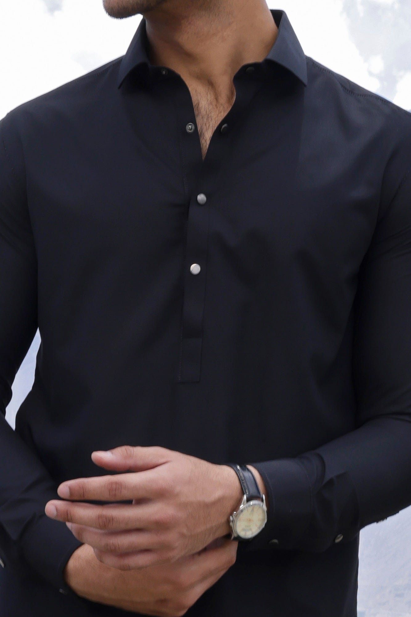 MALTA - BLACK BLENDED KAMEEZ SHALWAR