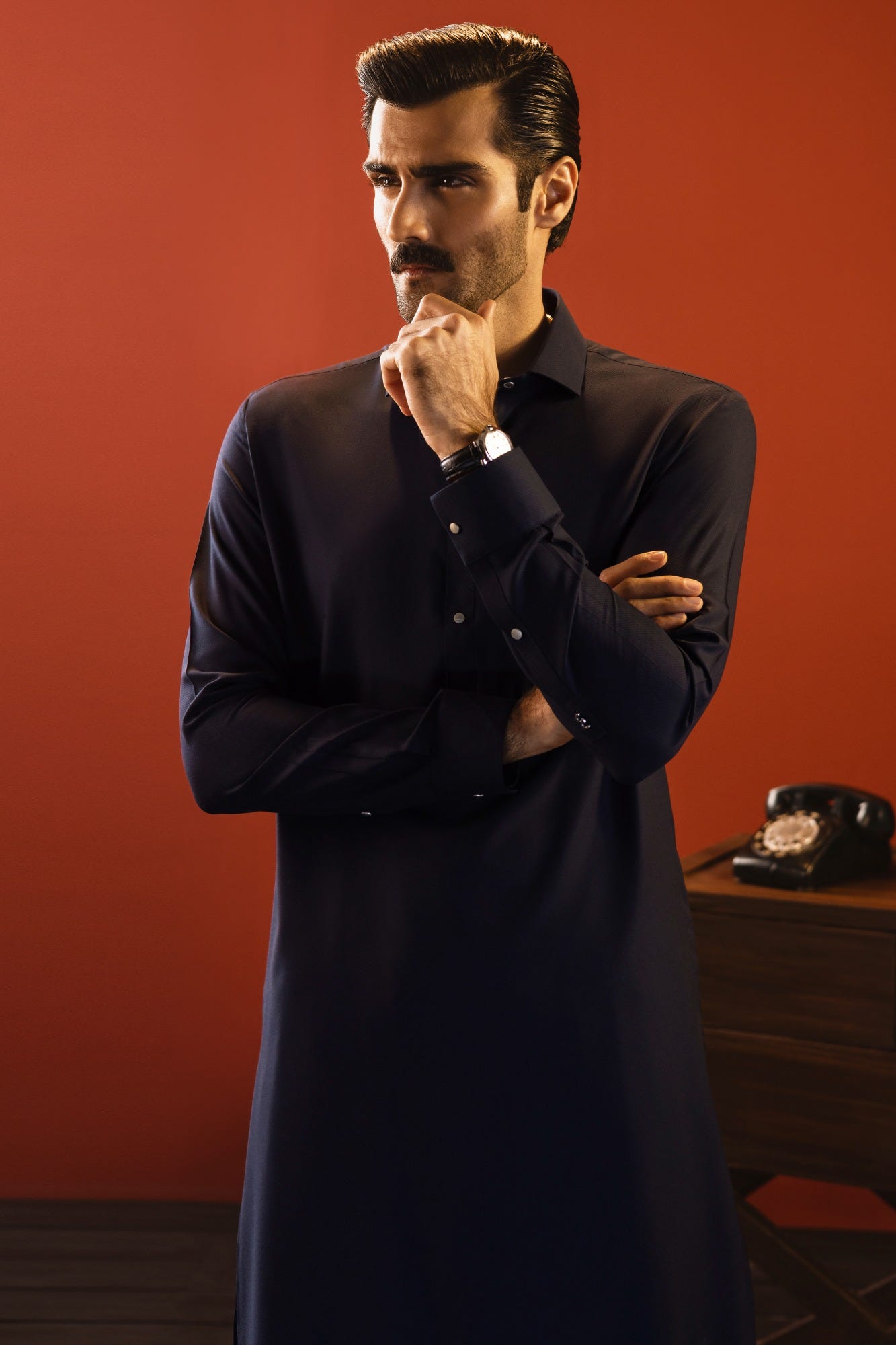 MELBOURNE - NAVY BLENDED KAMEEZ SHALWAR