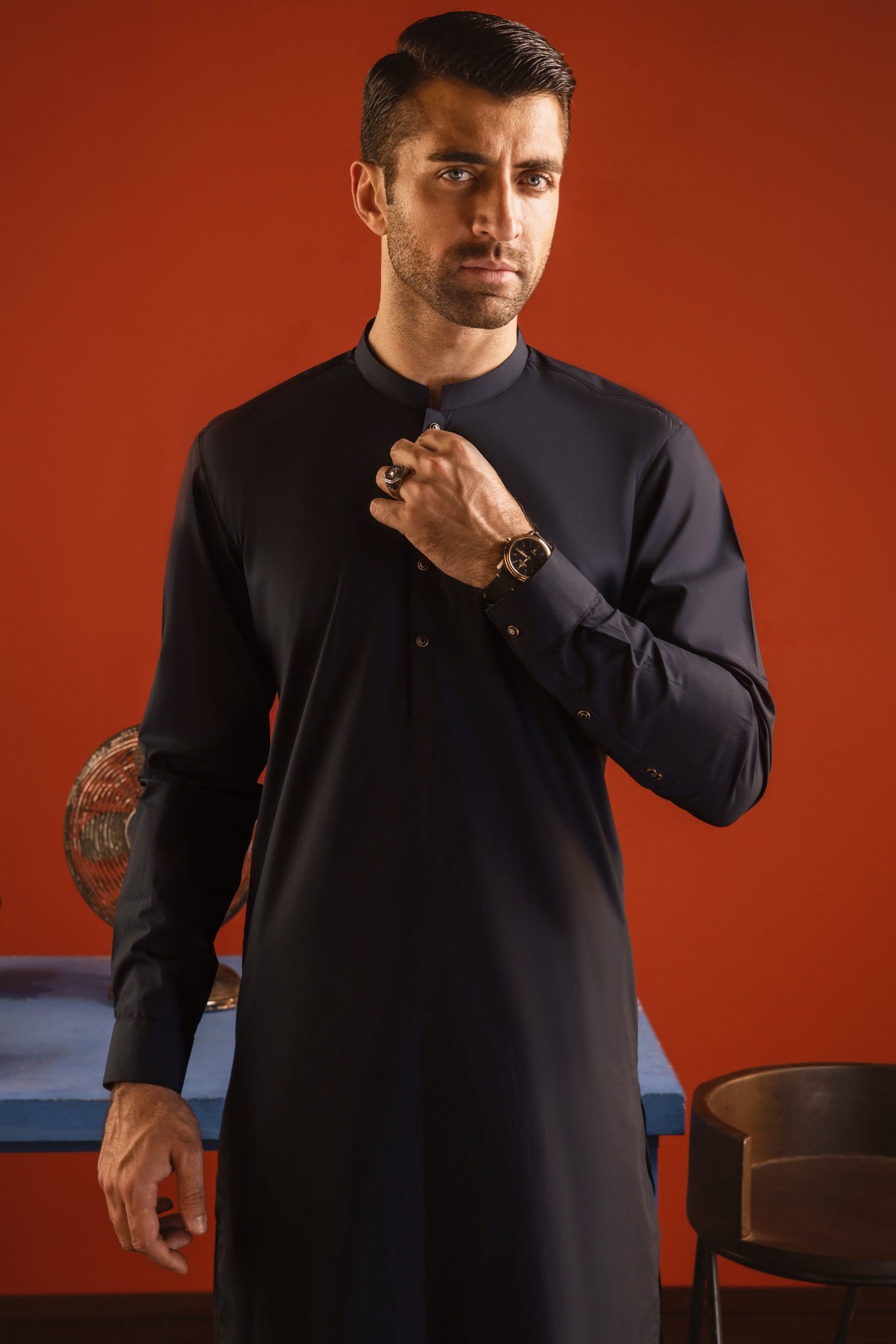 MEXICO - DEEP NAVY COTTON KAMEEZ SHALWAR
