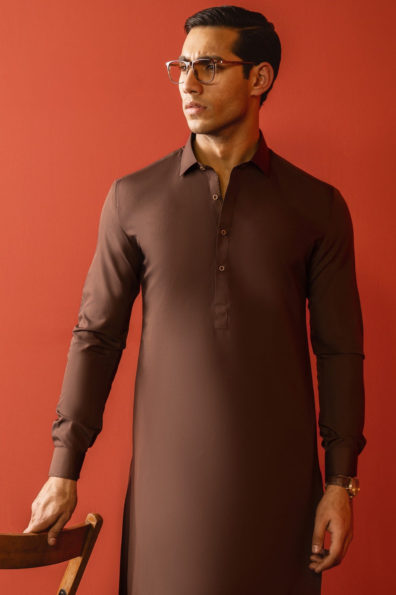 MILAN - BROWN BLENDED KAMEEZ SHALWAR