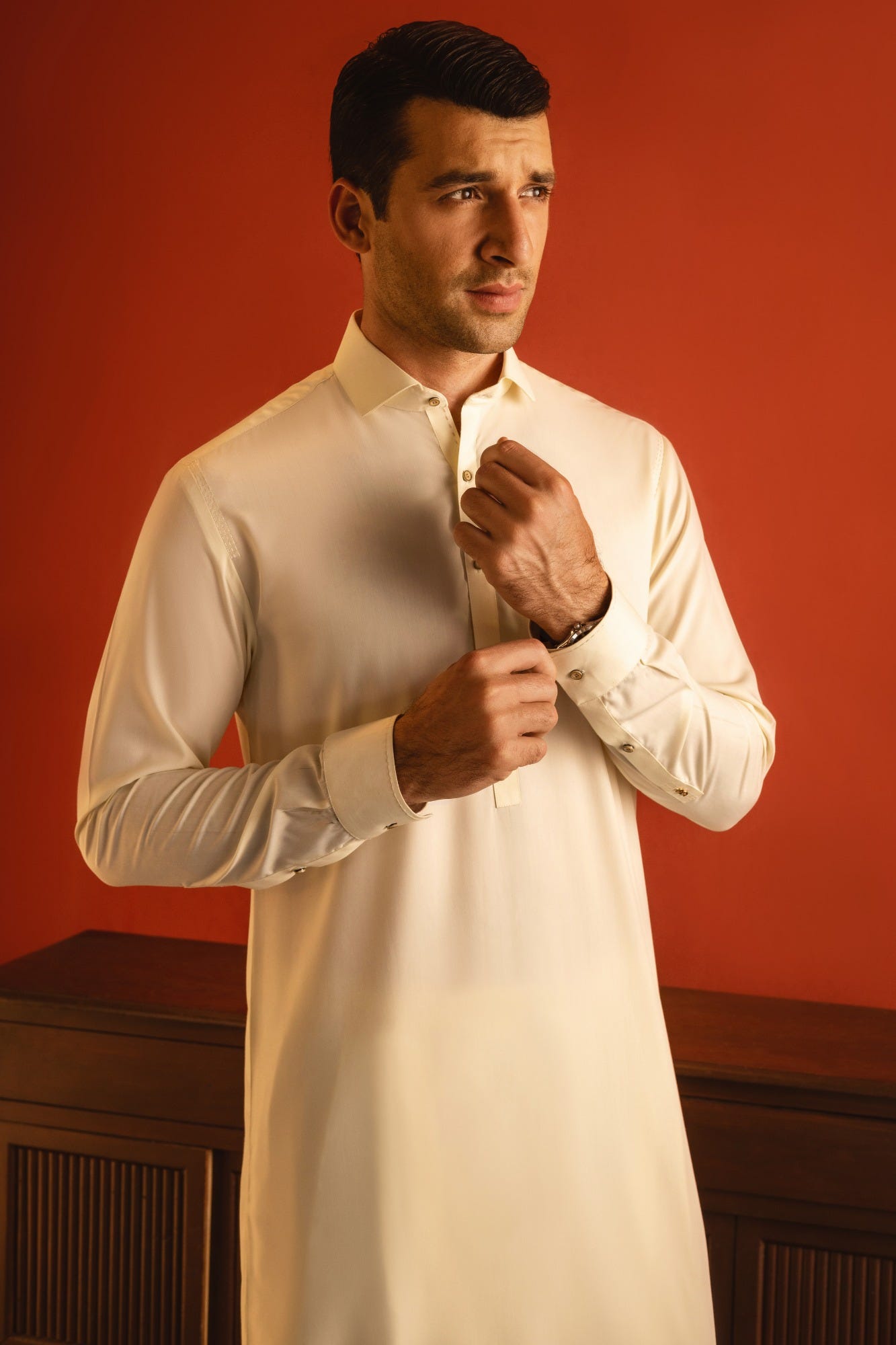 MILAN - CREAM BLENDED KAMEEZ SHALWAR