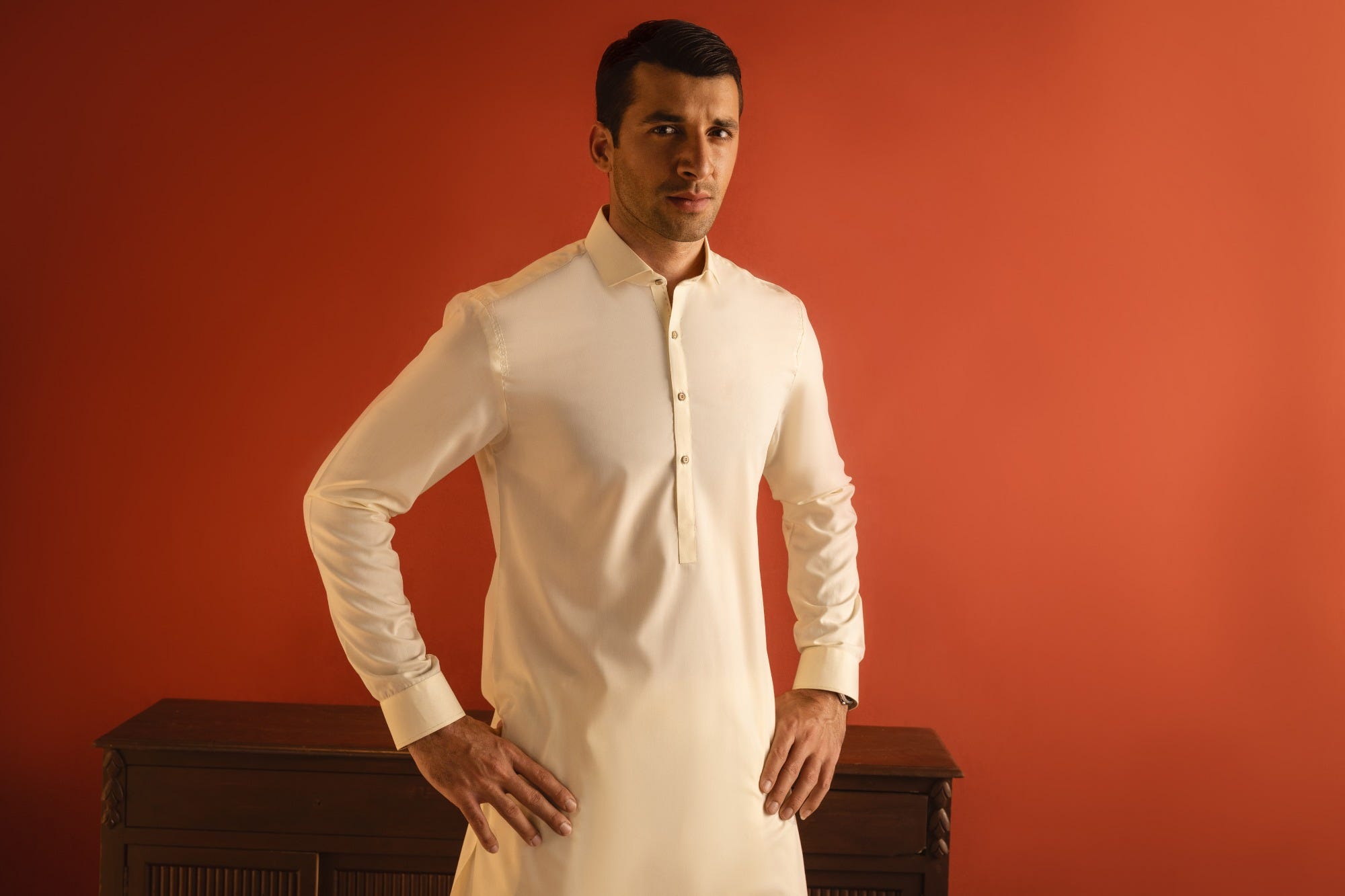 MILAN - CREAM BLENDED KAMEEZ SHALWAR