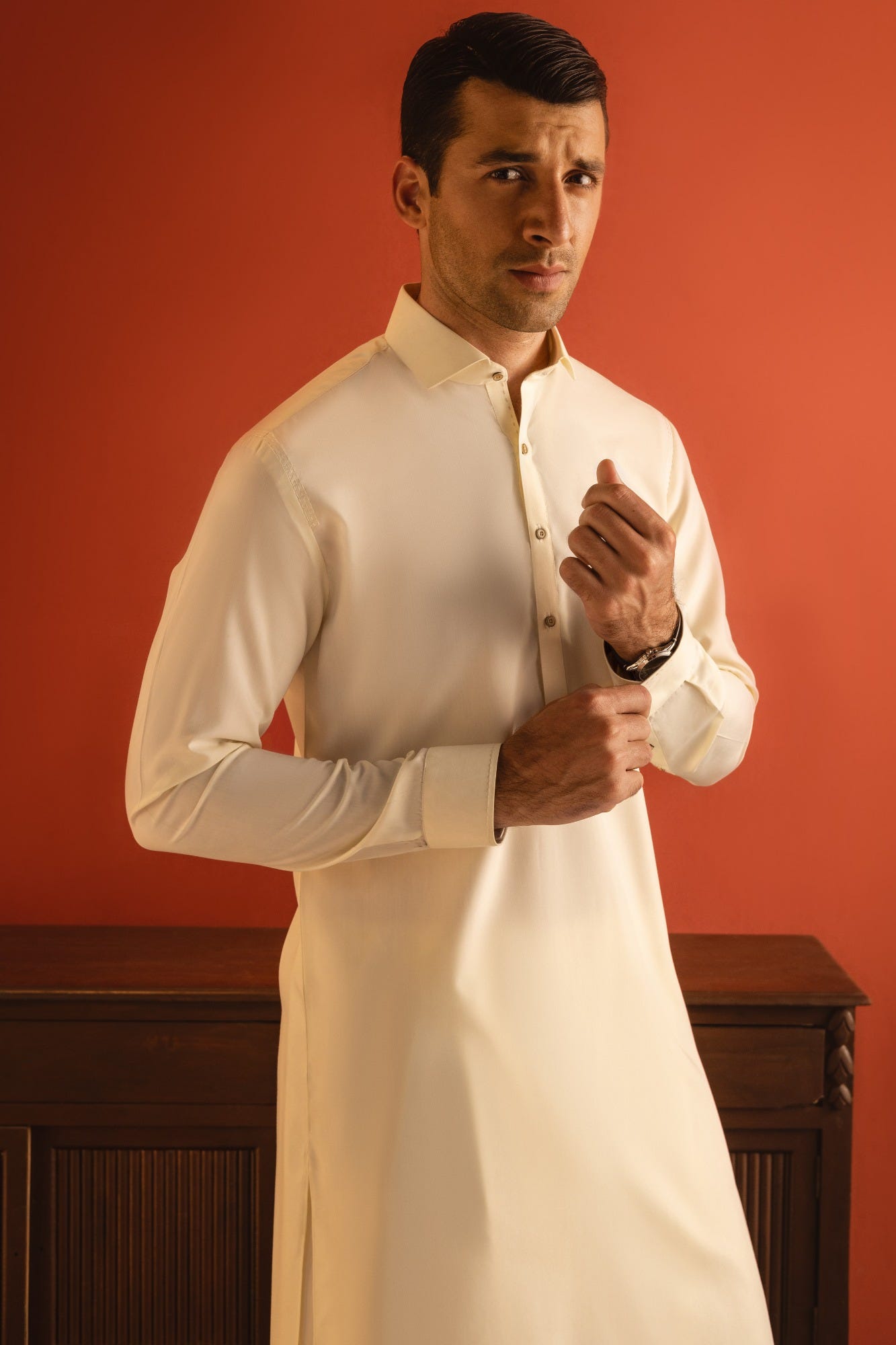 MILAN - CREAM BLENDED KAMEEZ SHALWAR