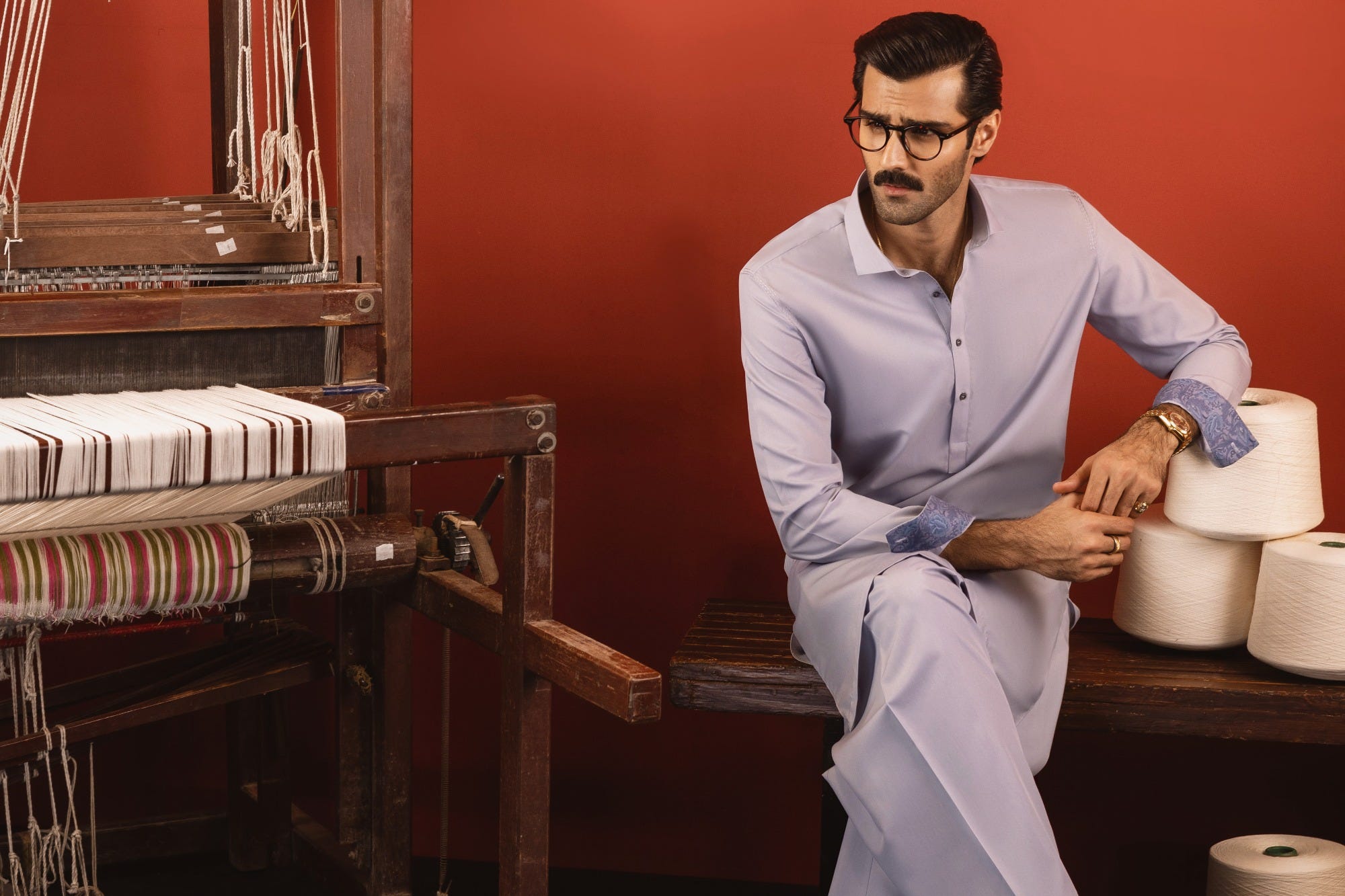 MILAN - LIGHT GREY BLENDED KAMEEZ SHALWAR