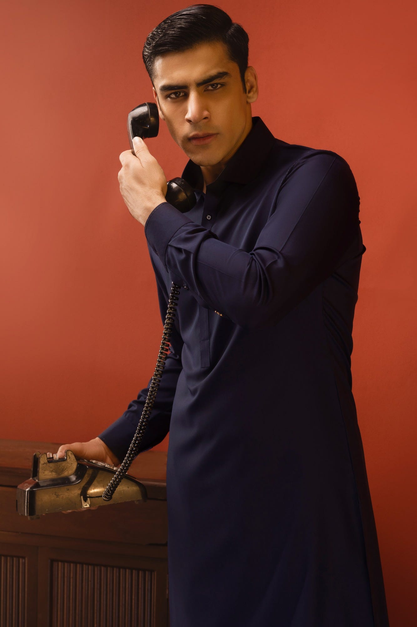 MILAN - NAVY BLUE BLENDED KAMEEZ SHALWAR