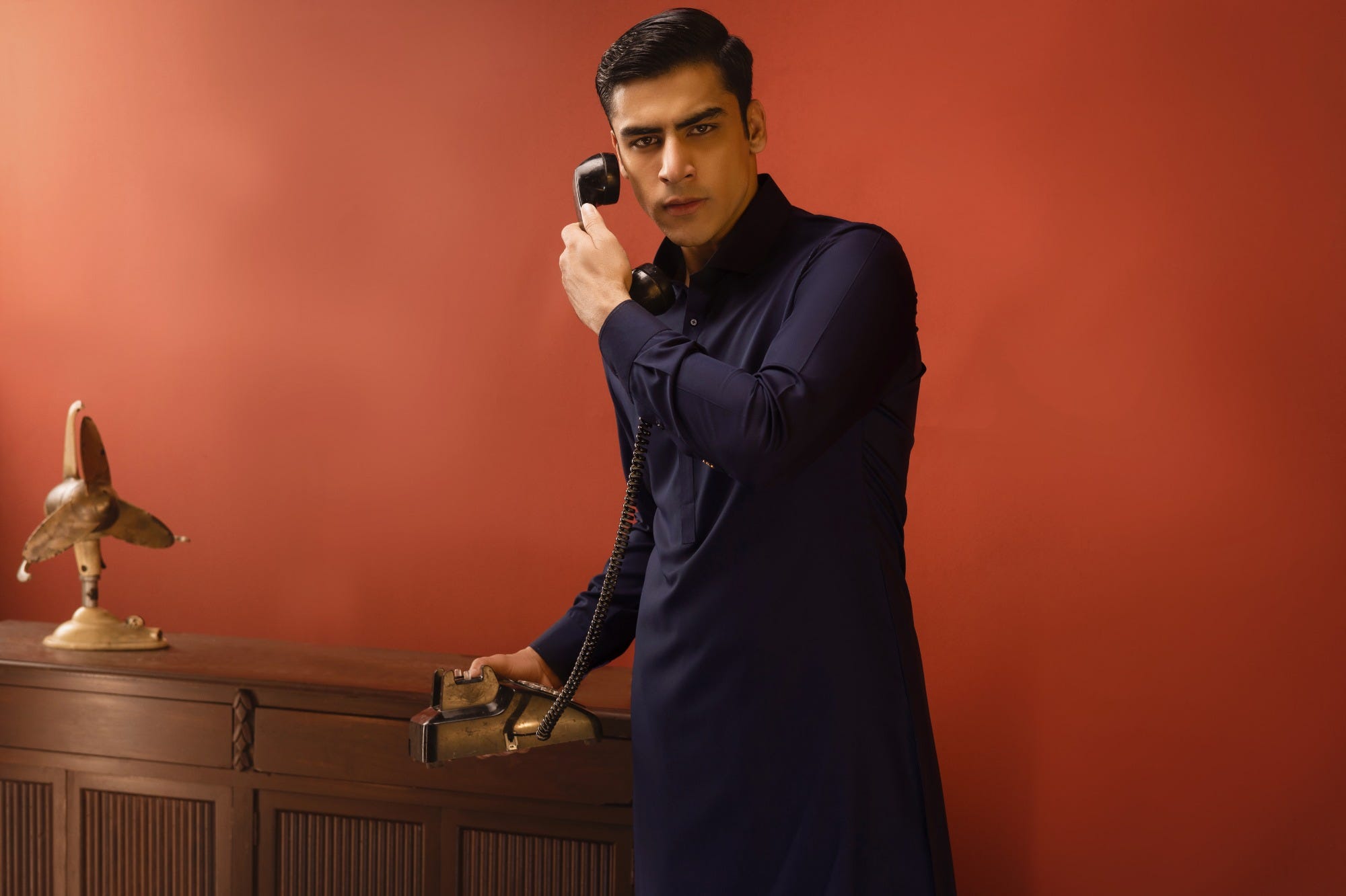 MILAN - NAVY BLUE BLENDED KAMEEZ SHALWAR