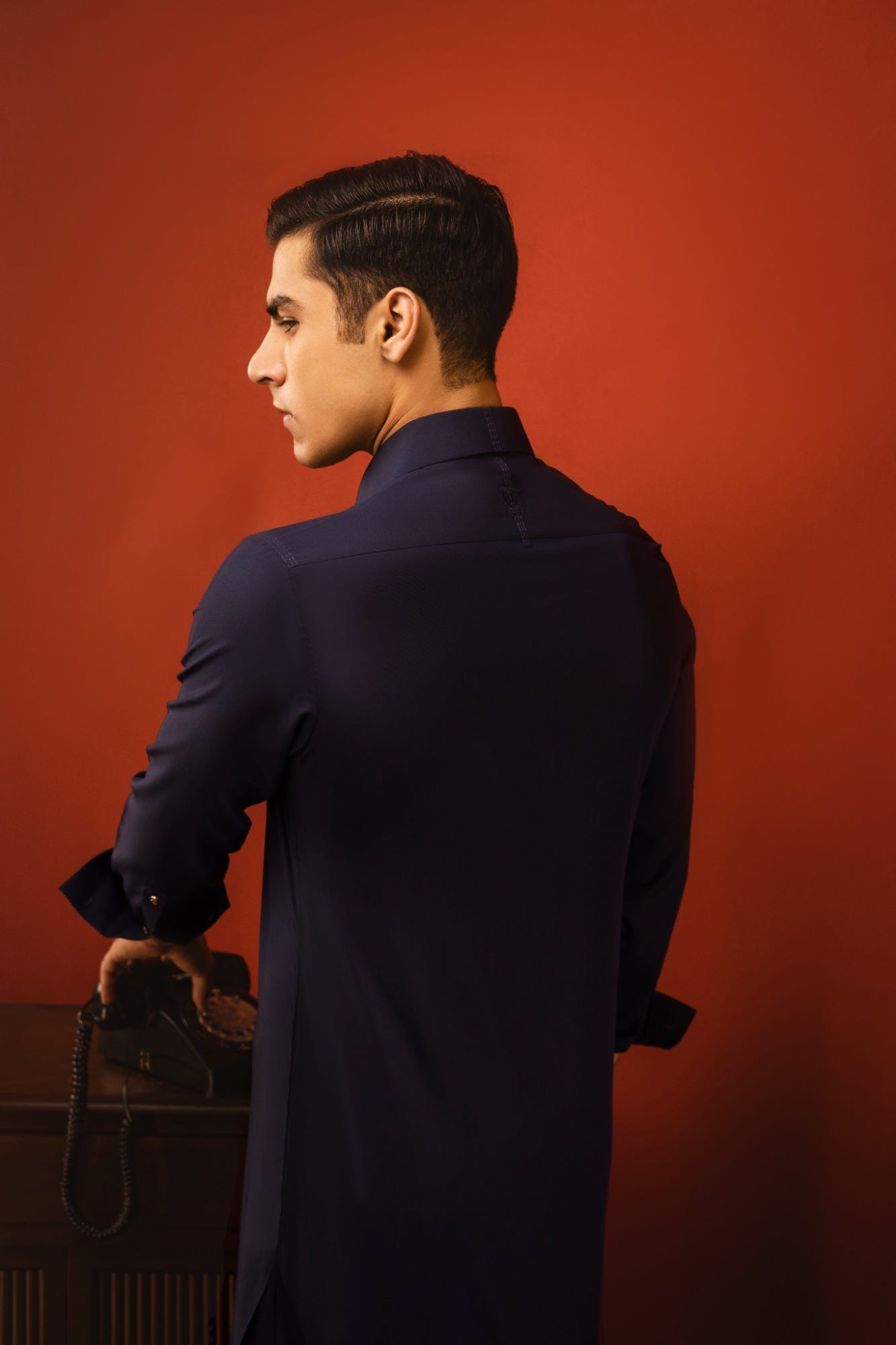 MILAN - NAVY BLUE BLENDED KAMEEZ SHALWAR