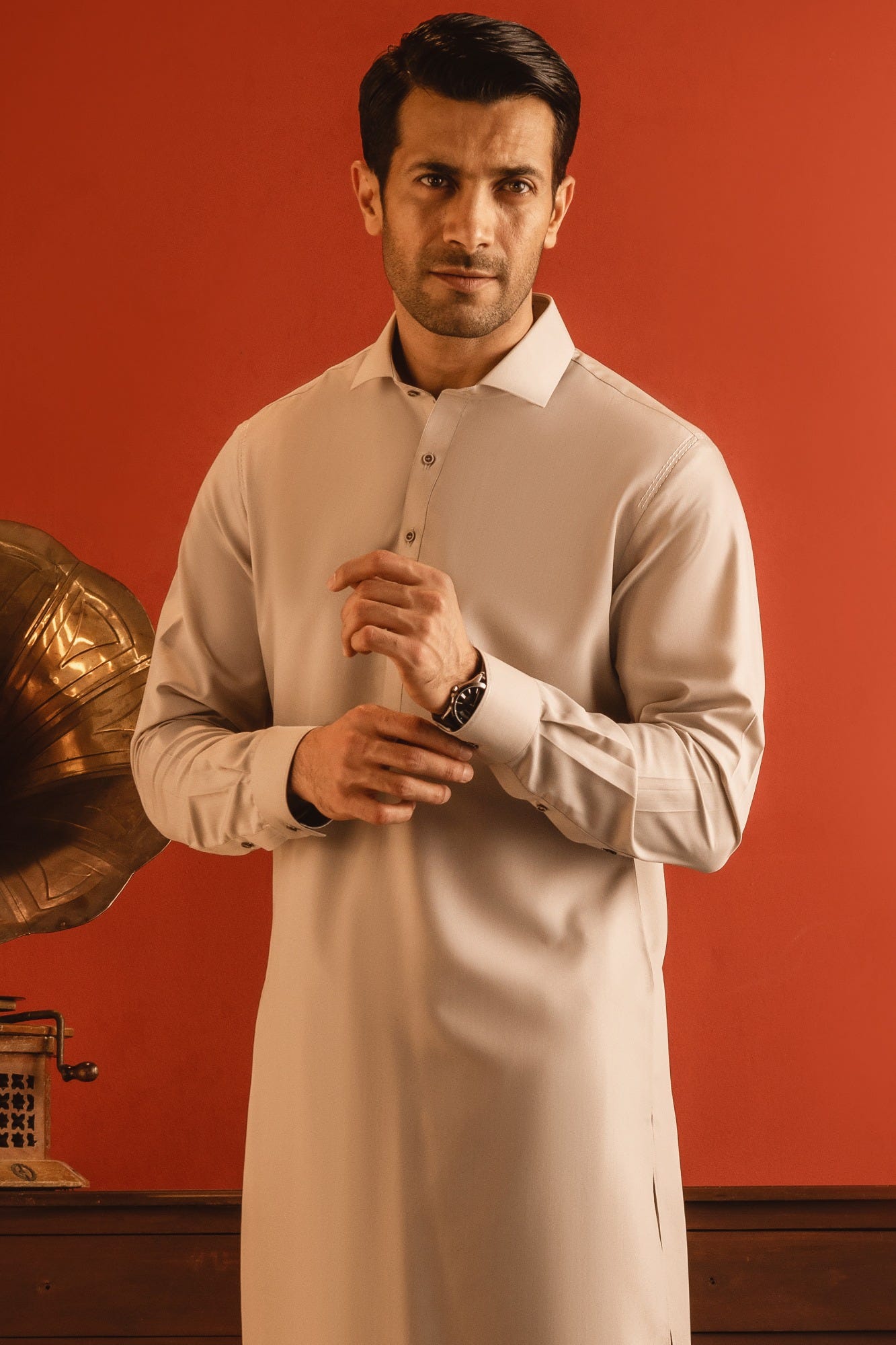 MILAN - SAND COTTON KAMEEZ SHALWAR