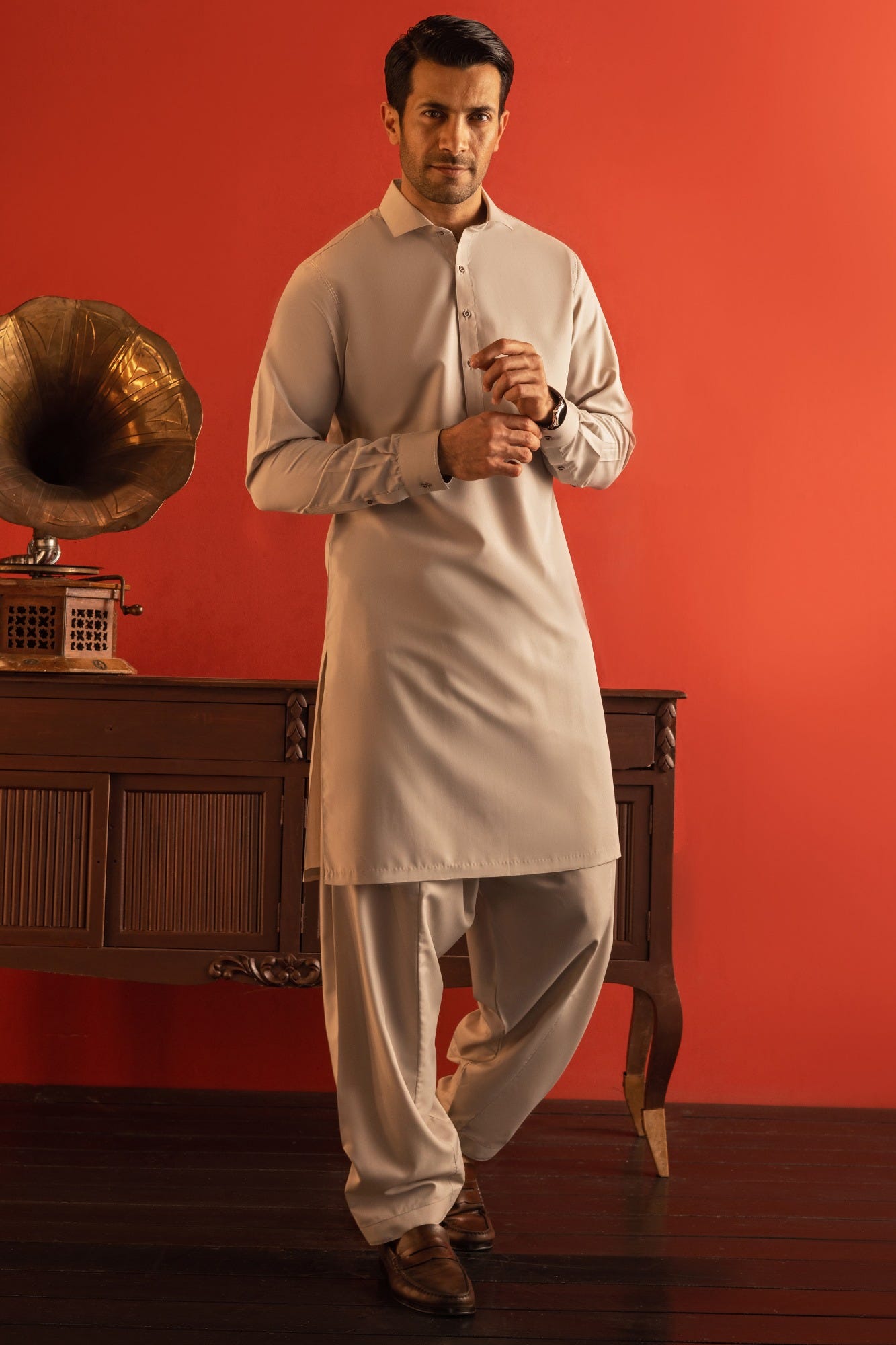MILAN - SAND COTTON KAMEEZ SHALWAR