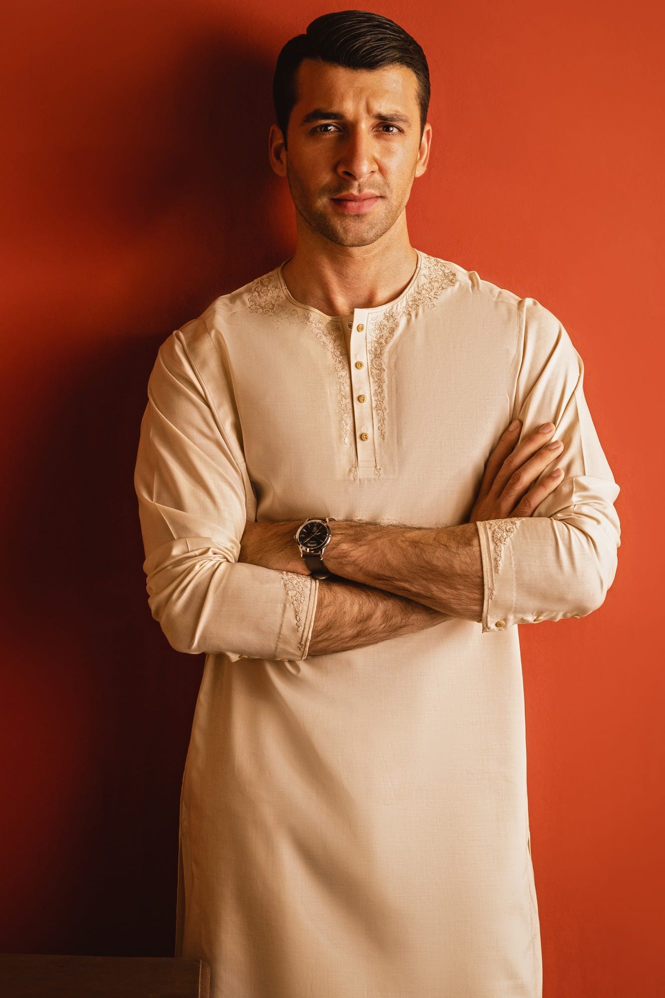 MOSCOW - BEIGE BLENDED KURTA TROUSER