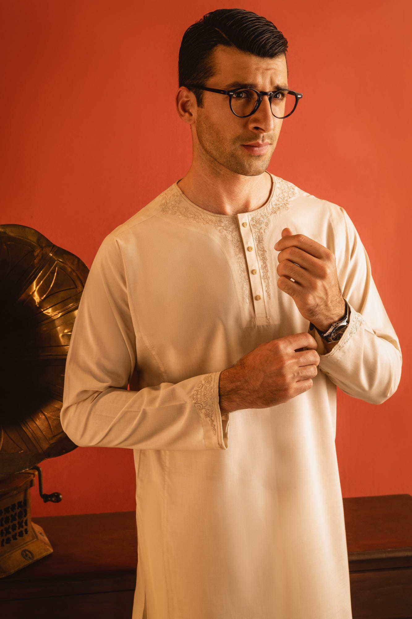 MOSCOW - BEIGE BLENDED KURTA TROUSER