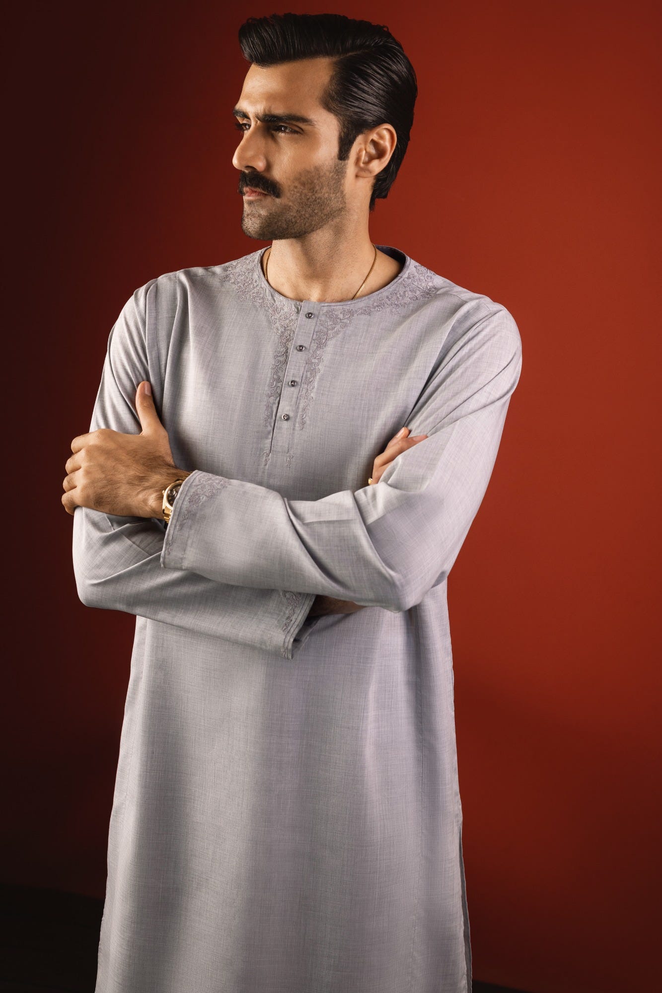 MOSCOW - GREY BLENDED KURTA TROUSER