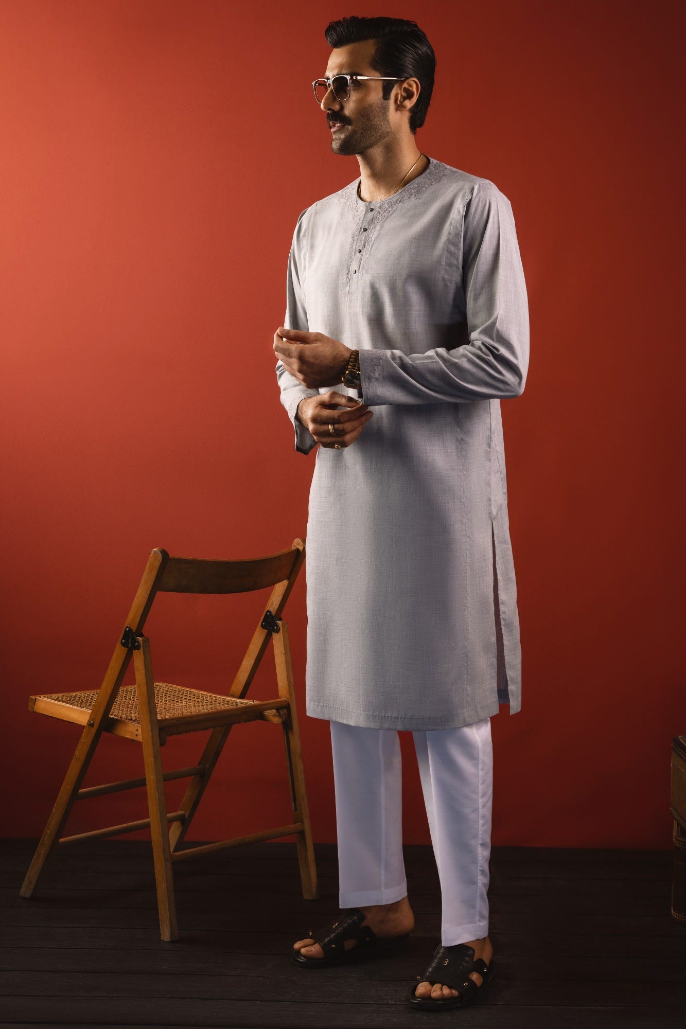 MOSCOW - GREY BLENDED KURTA TROUSER