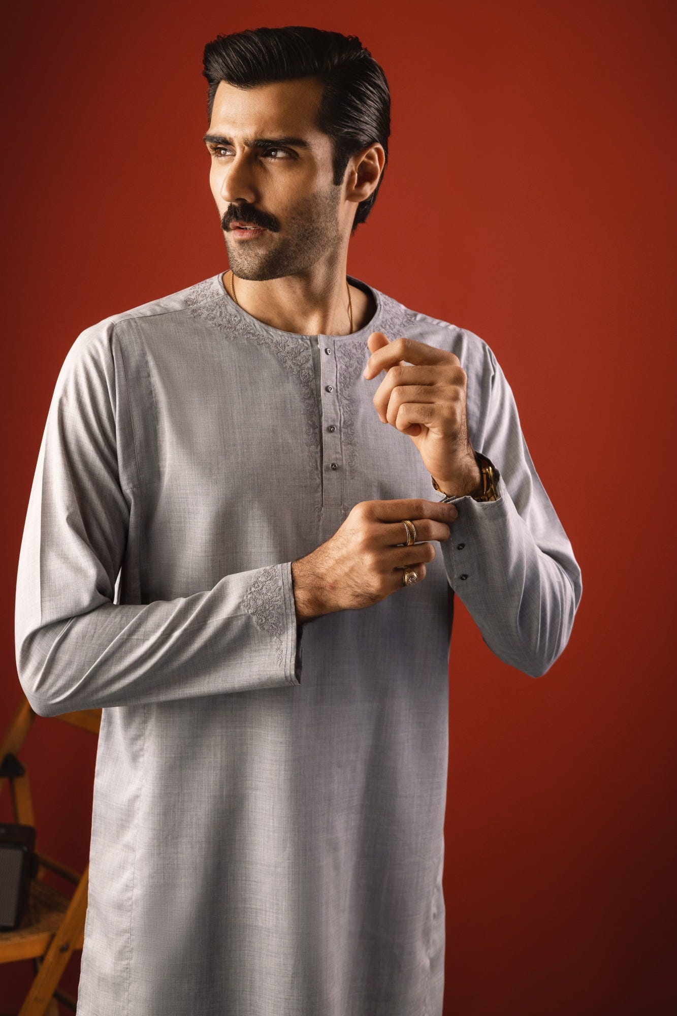 MOSCOW - GREY BLENDED KURTA TROUSER