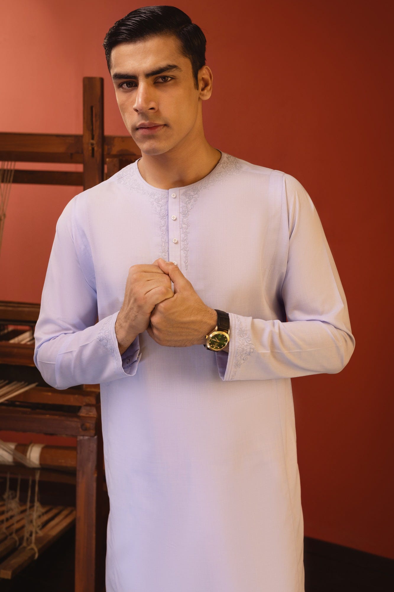 MOSCOW - SKY BLUE BLENDED KURTA TROUSER