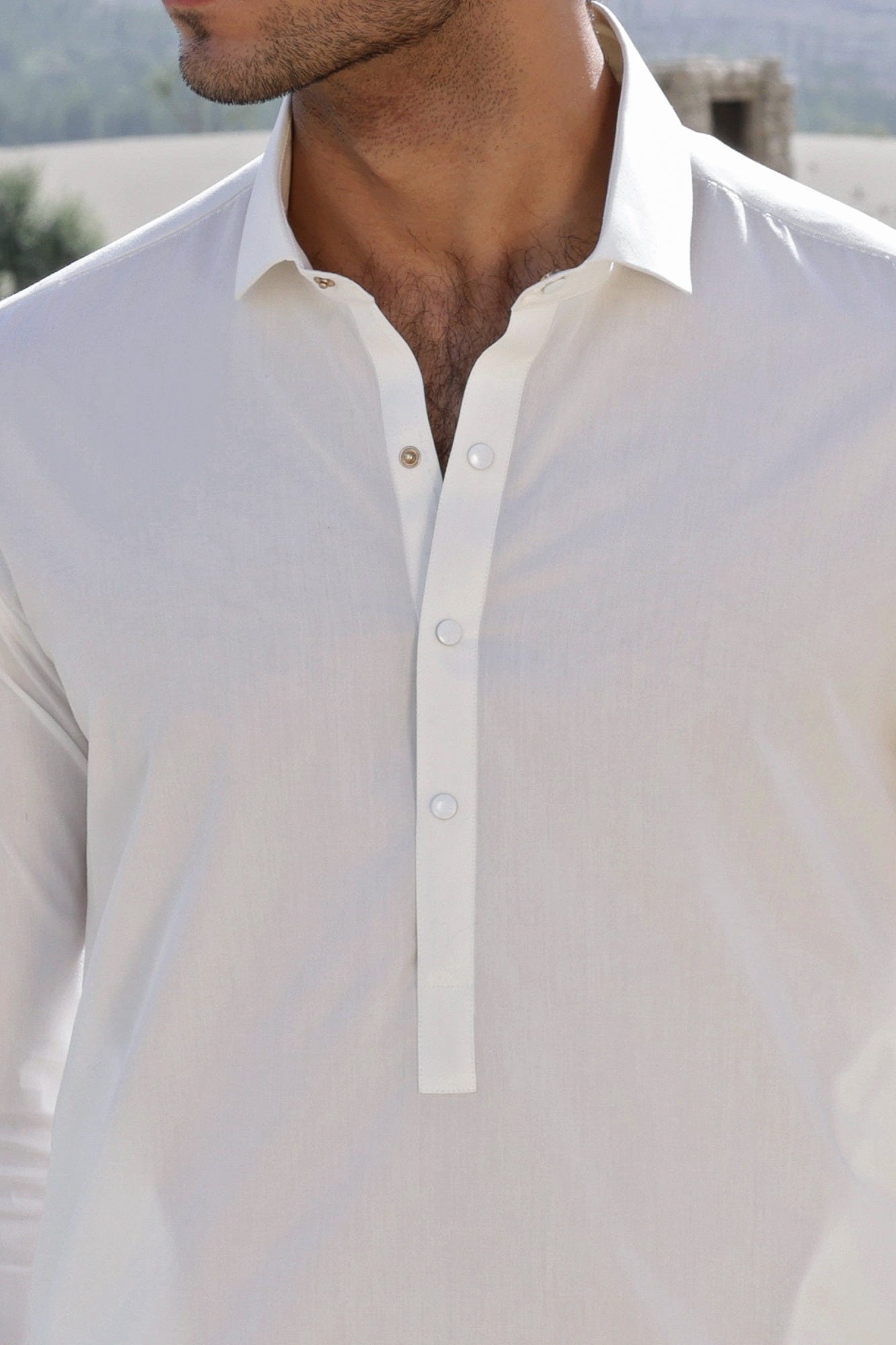 NEW YORK - OFF WHITE COTTON KAMEEZ SHALWAR