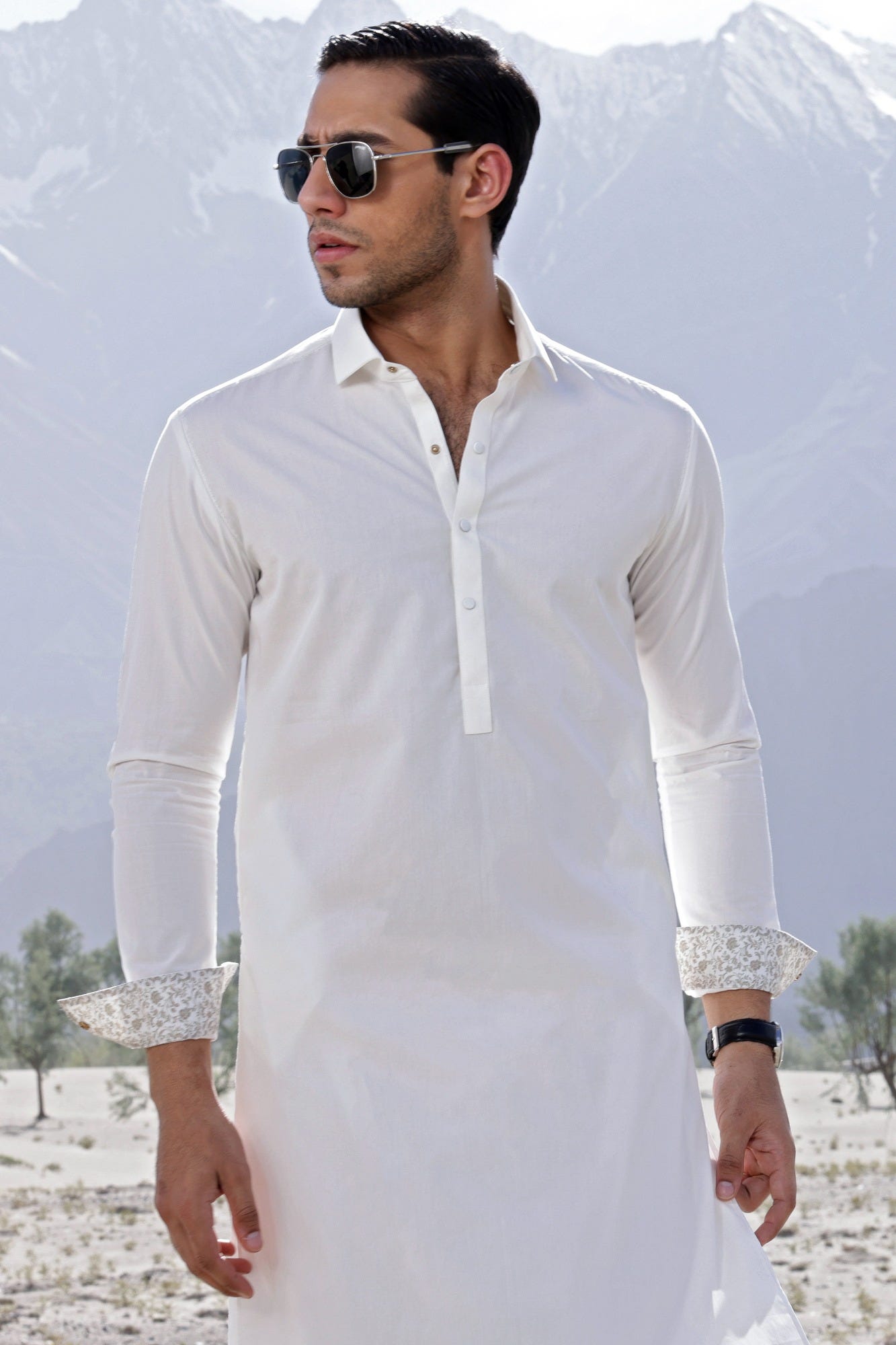 NEW YORK - OFF WHITE COTTON KAMEEZ SHALWAR