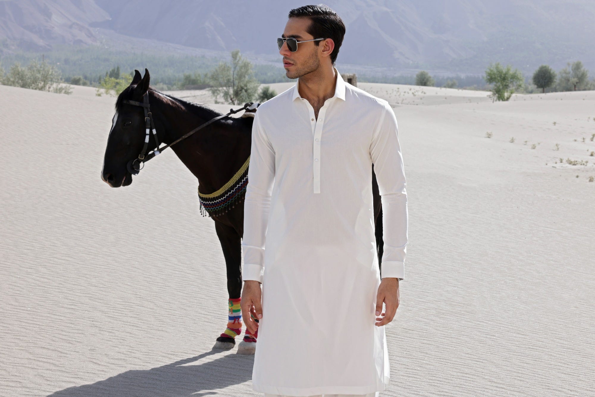 NEW YORK - OFF WHITE COTTON KAMEEZ SHALWAR