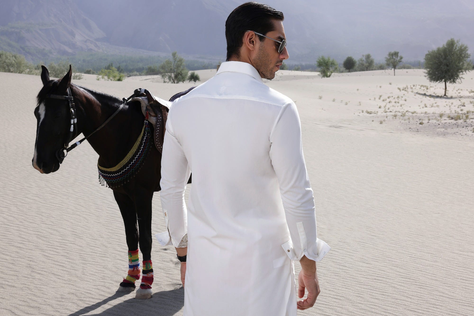 NEW YORK - OFF WHITE COTTON KAMEEZ SHALWAR