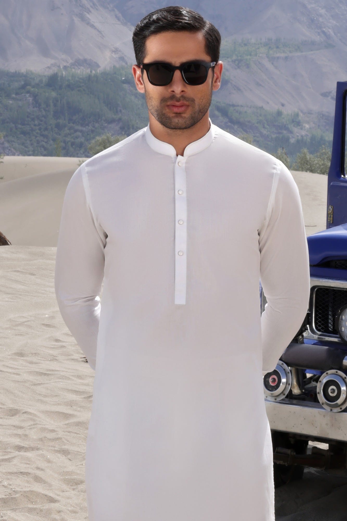 MANCHESTER - OPTICAL WHITE COTTON KURTA TROUSER