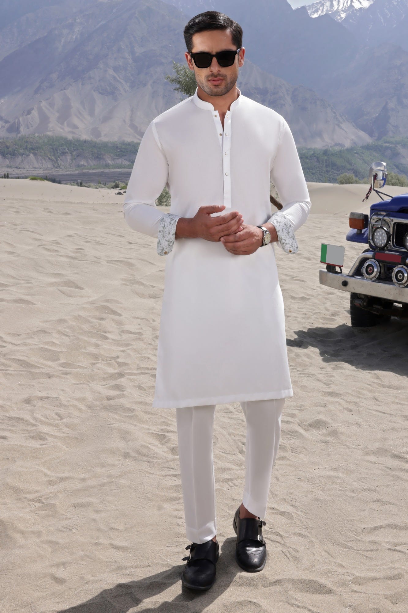 MANCHESTER - OPTICAL WHITE COTTON KURTA TROUSER