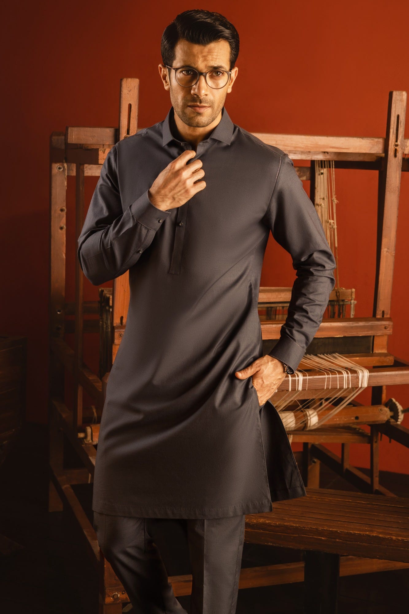 PARIS - GREY COTTON KURTA TROUSER