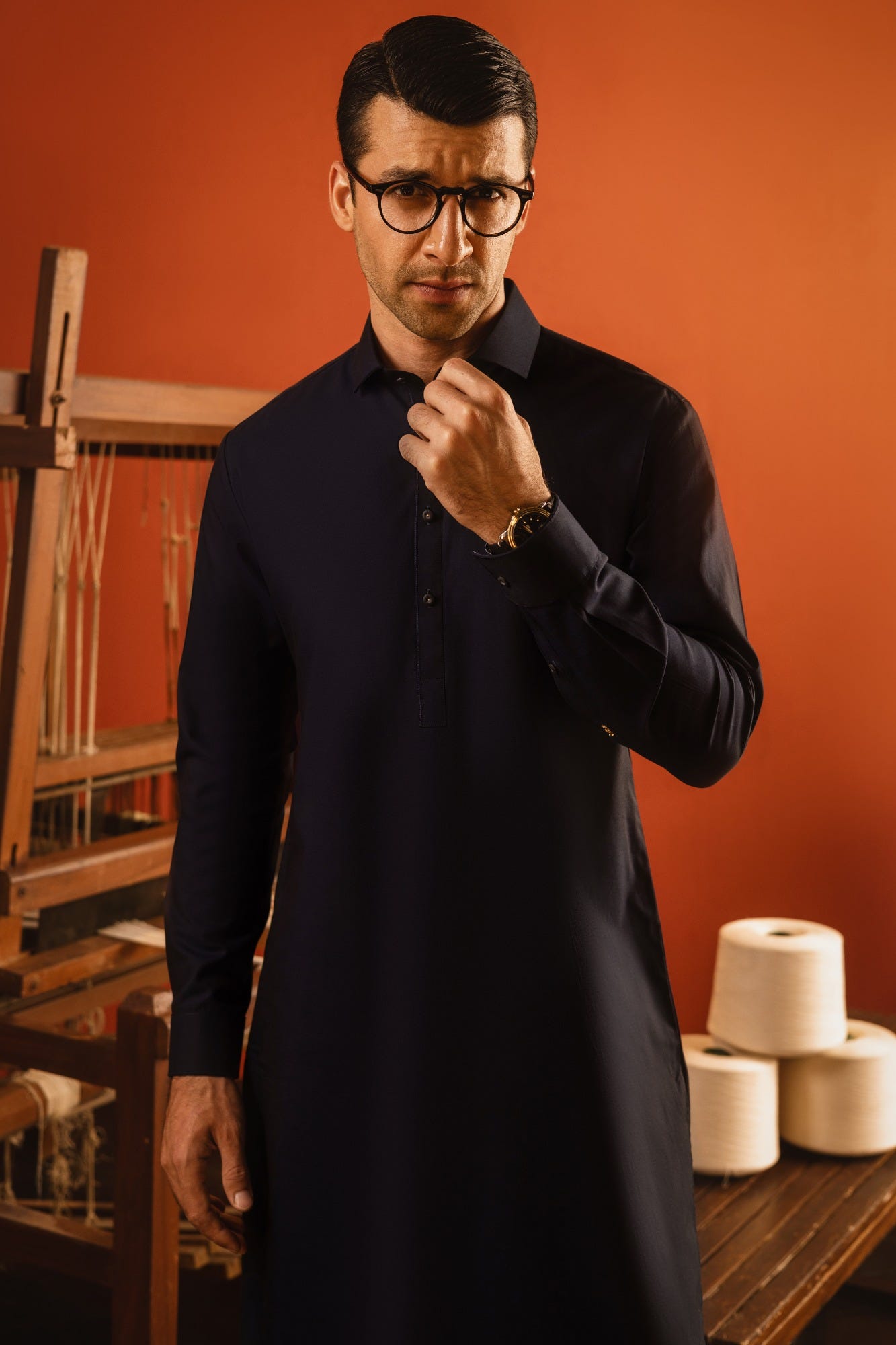 PARIS - NAVY COTTON KURTA TROUSER