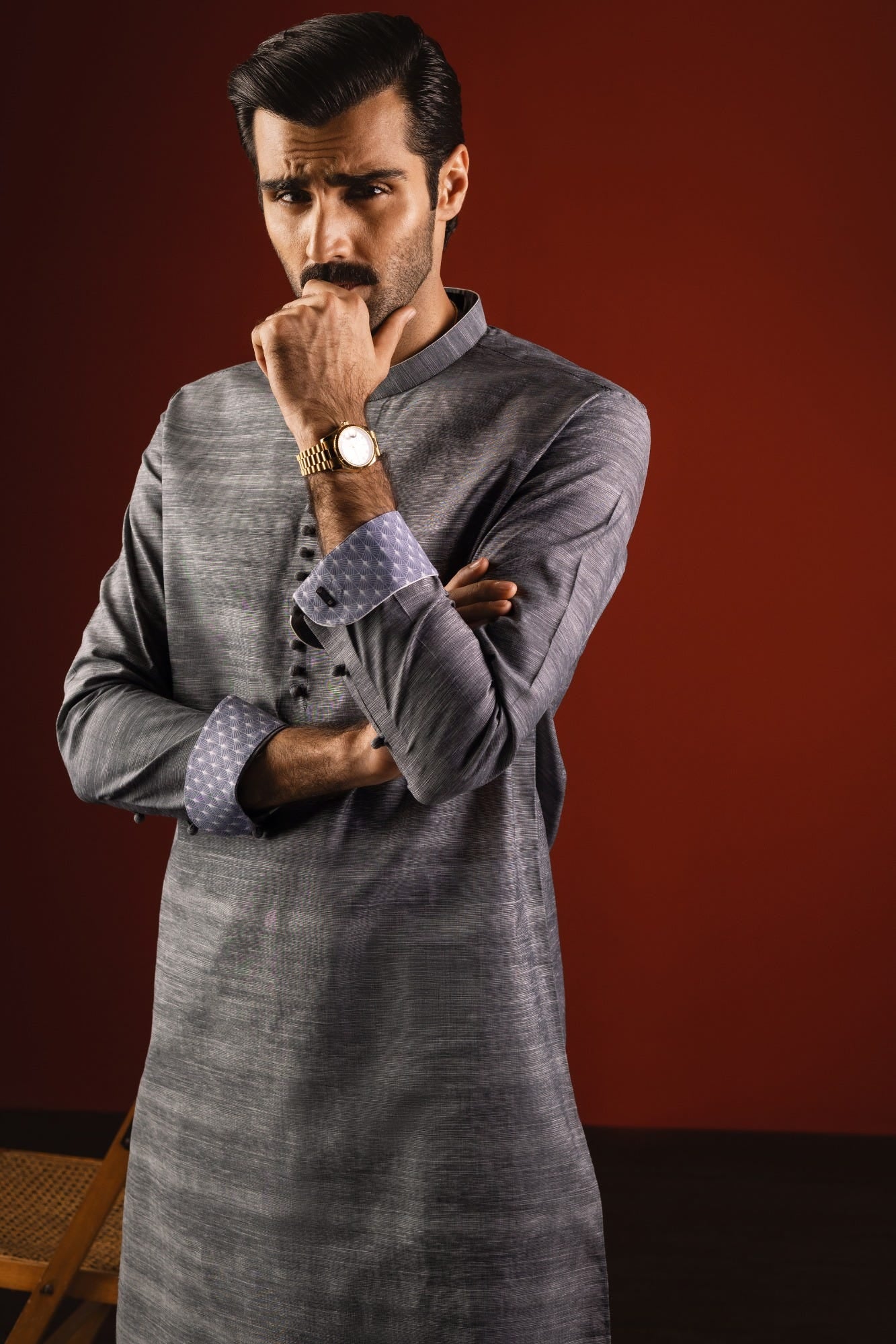 ROME - CHARCOAL COTTON KURTA TROUSER