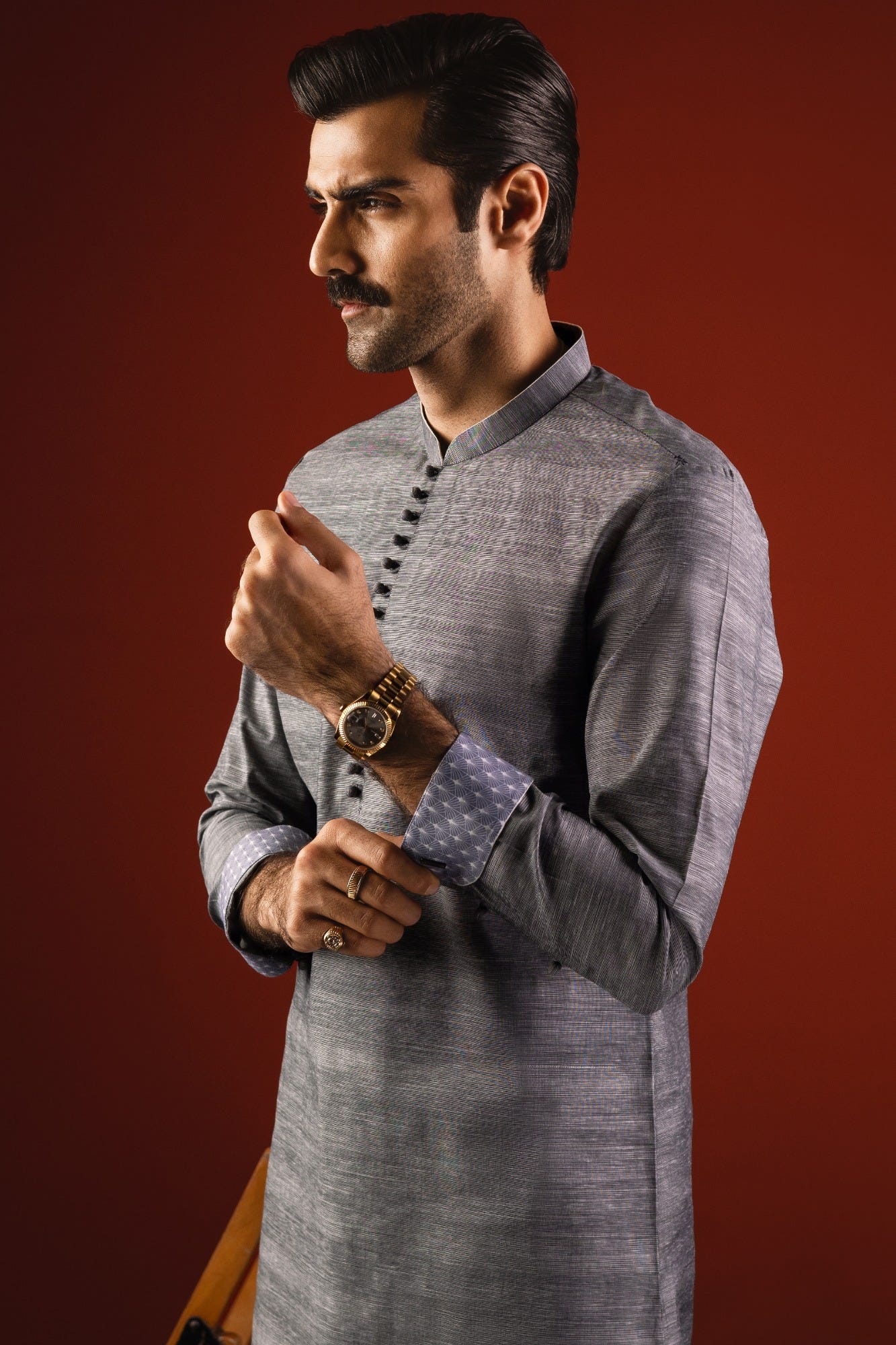 ROME - CHARCOAL COTTON KURTA TROUSER