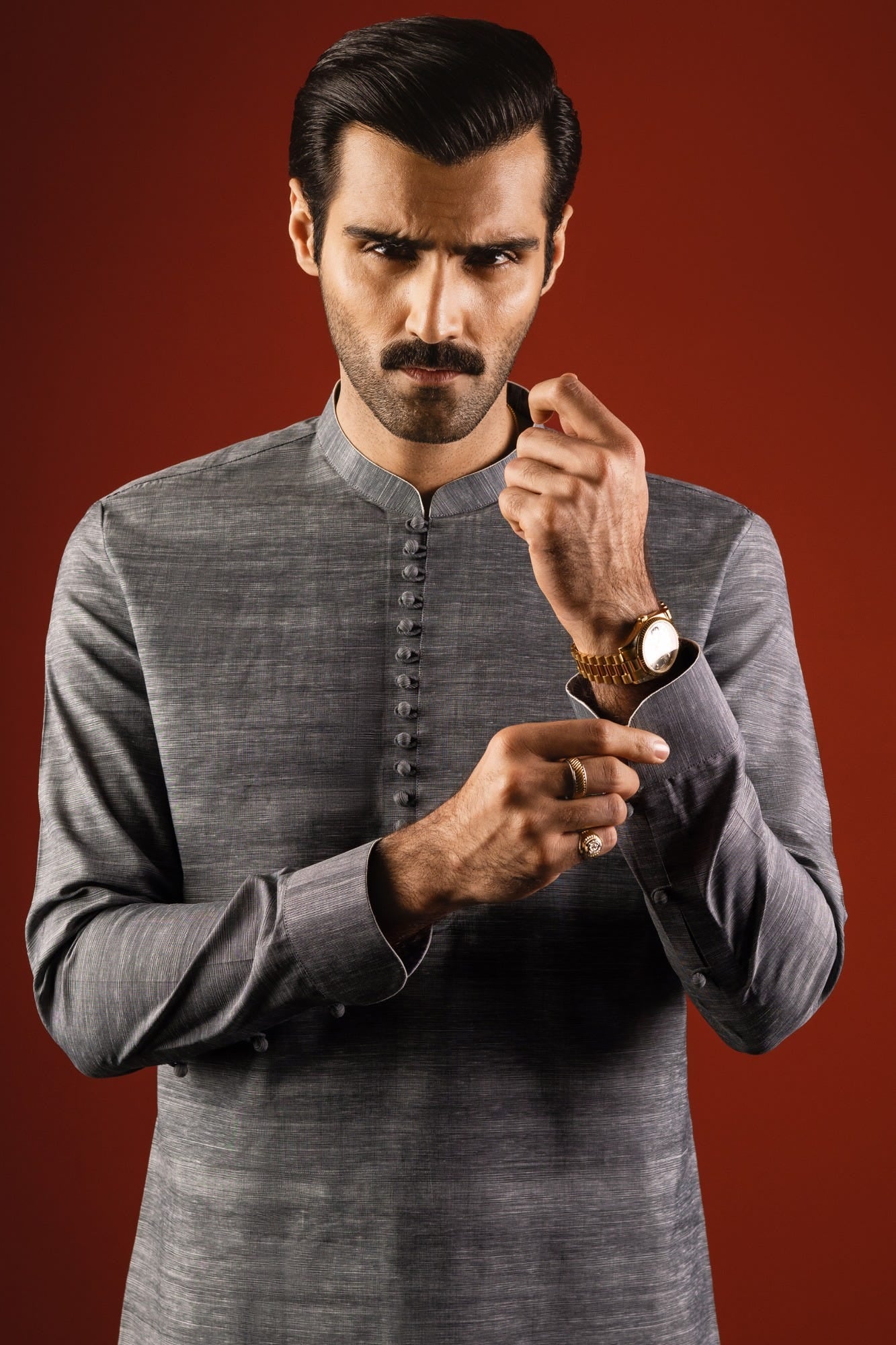 ROME - CHARCOAL COTTON KURTA TROUSER