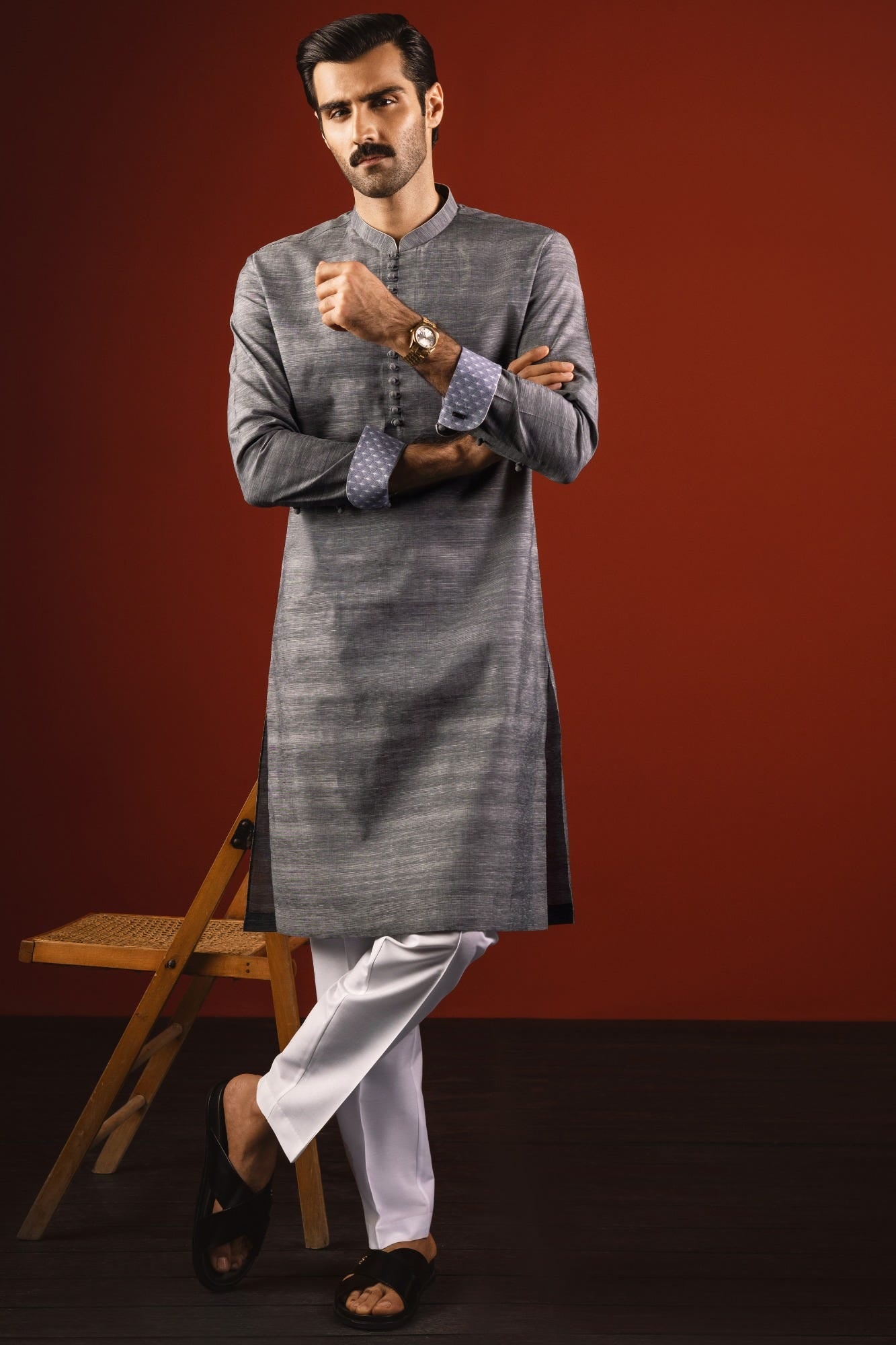 ROME - CHARCOAL COTTON KURTA TROUSER
